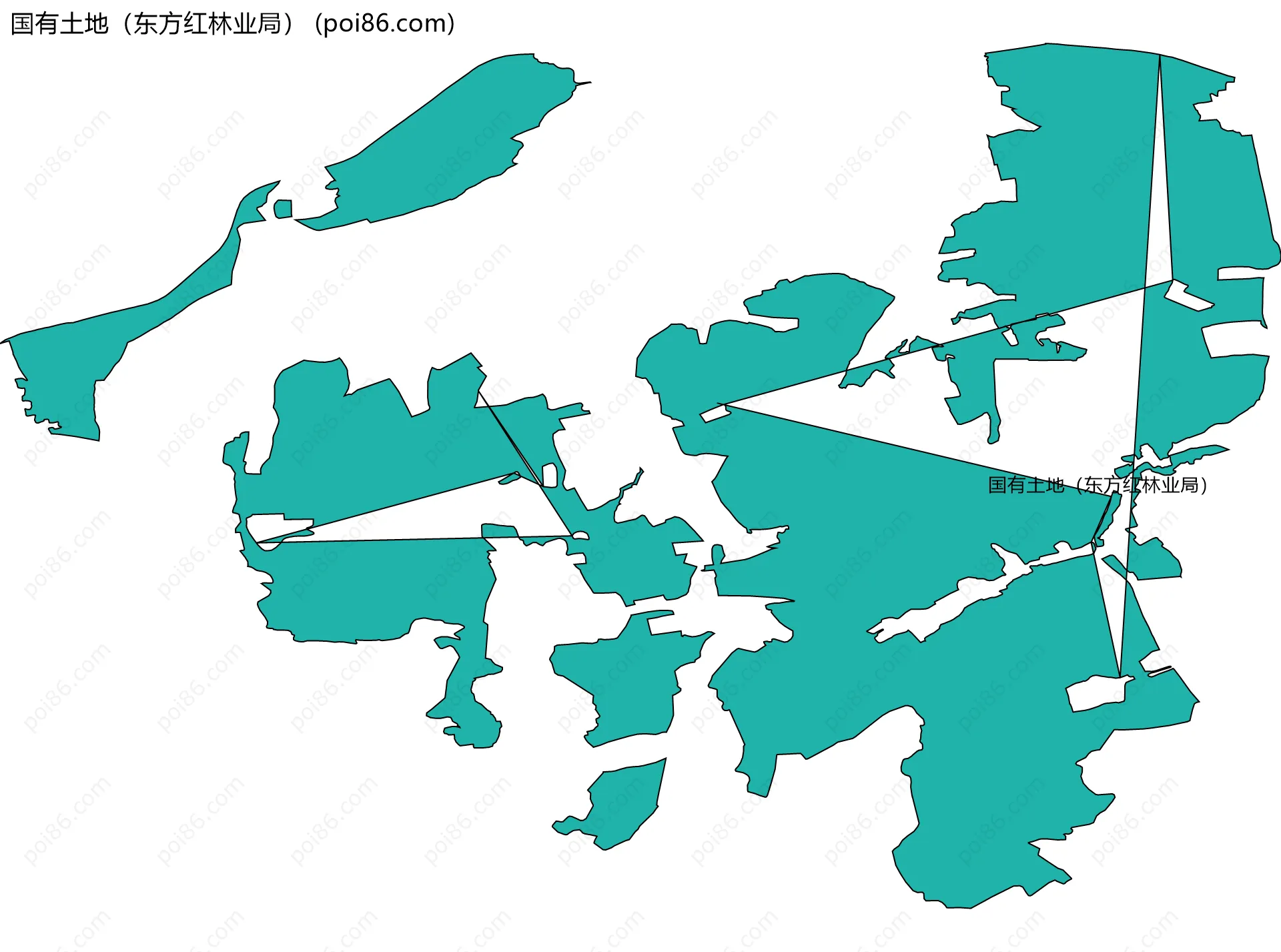 国有土地（东方红林业局）边界地图