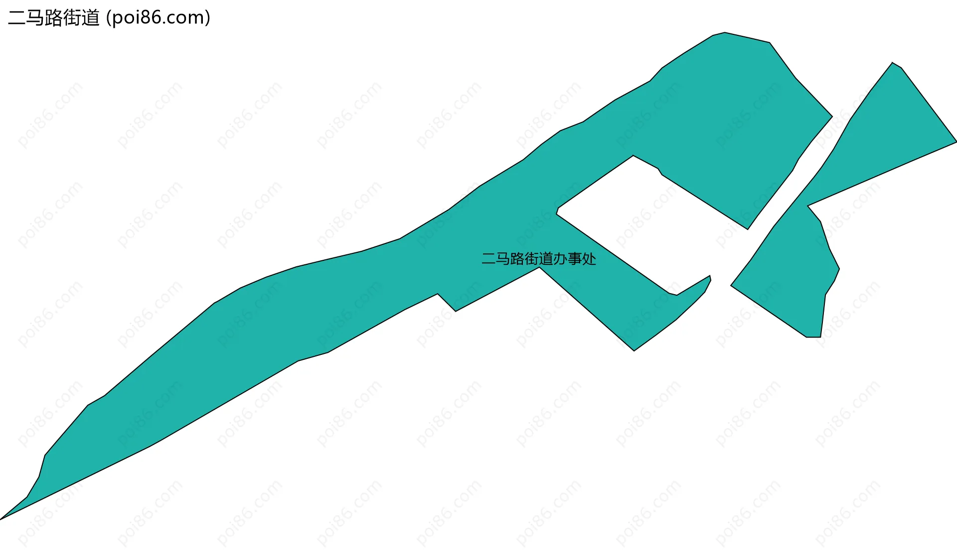 二马路街道边界地图(五级行政区划)