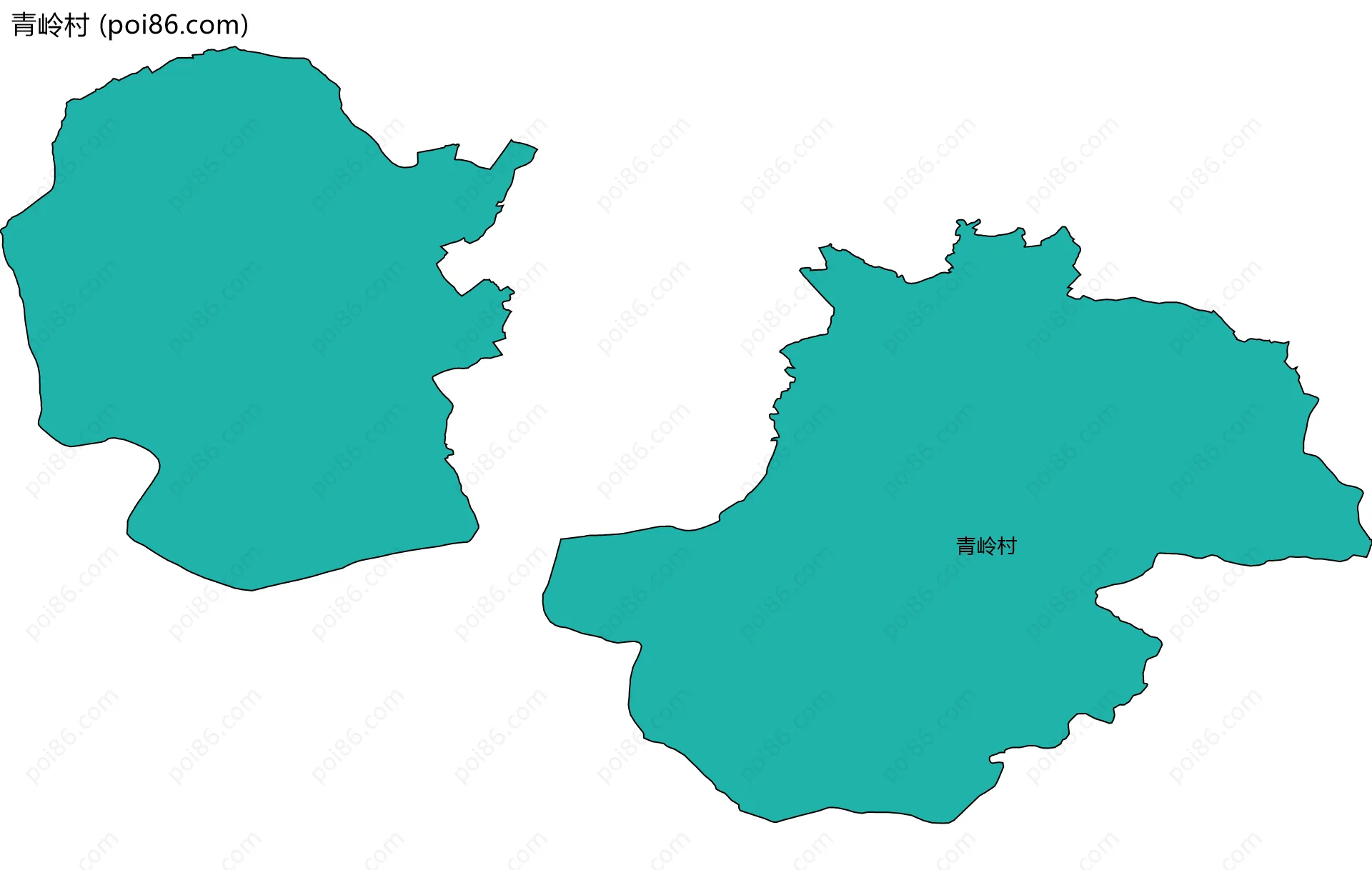青岭村边界地图