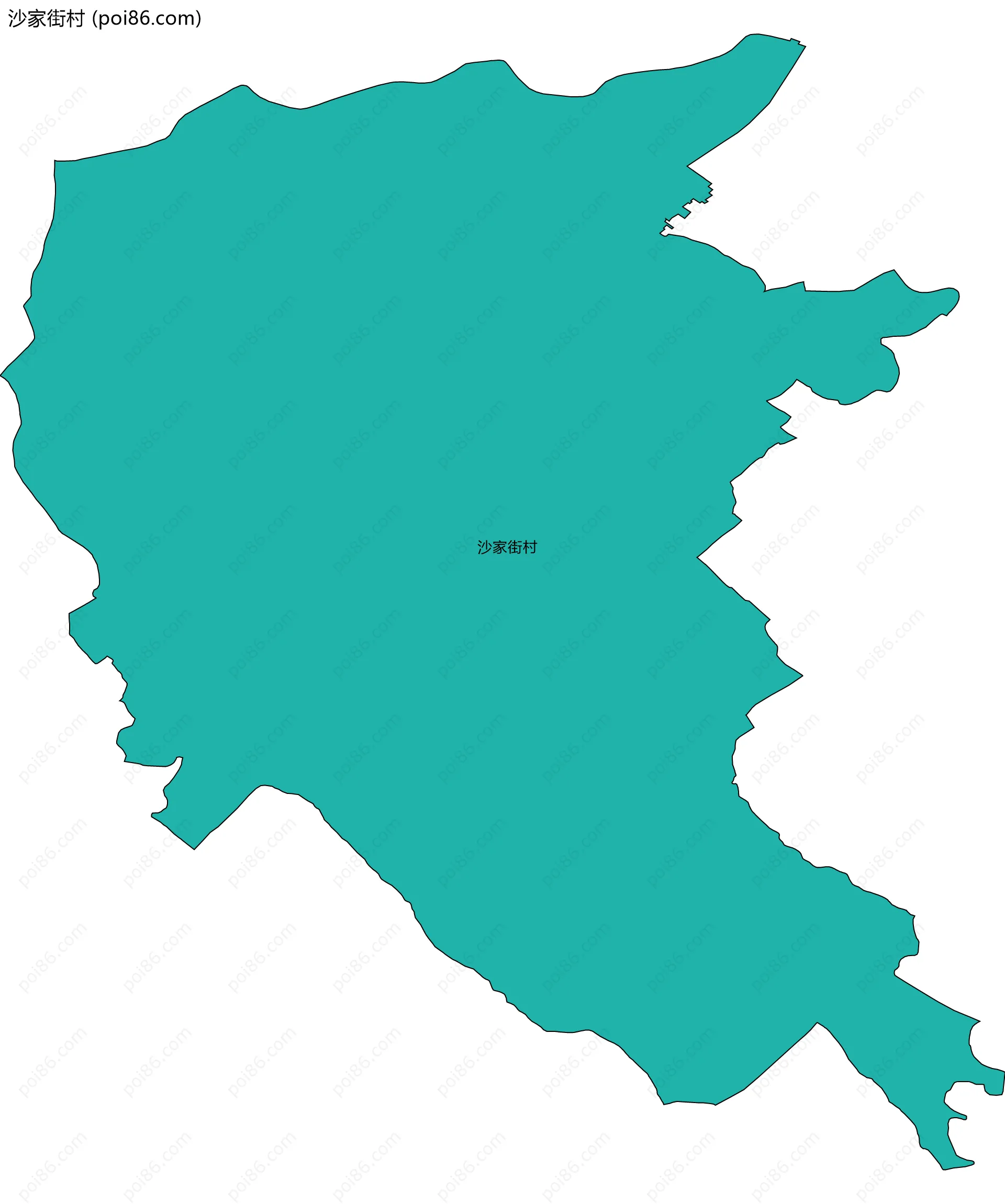 沙家街村边界地图