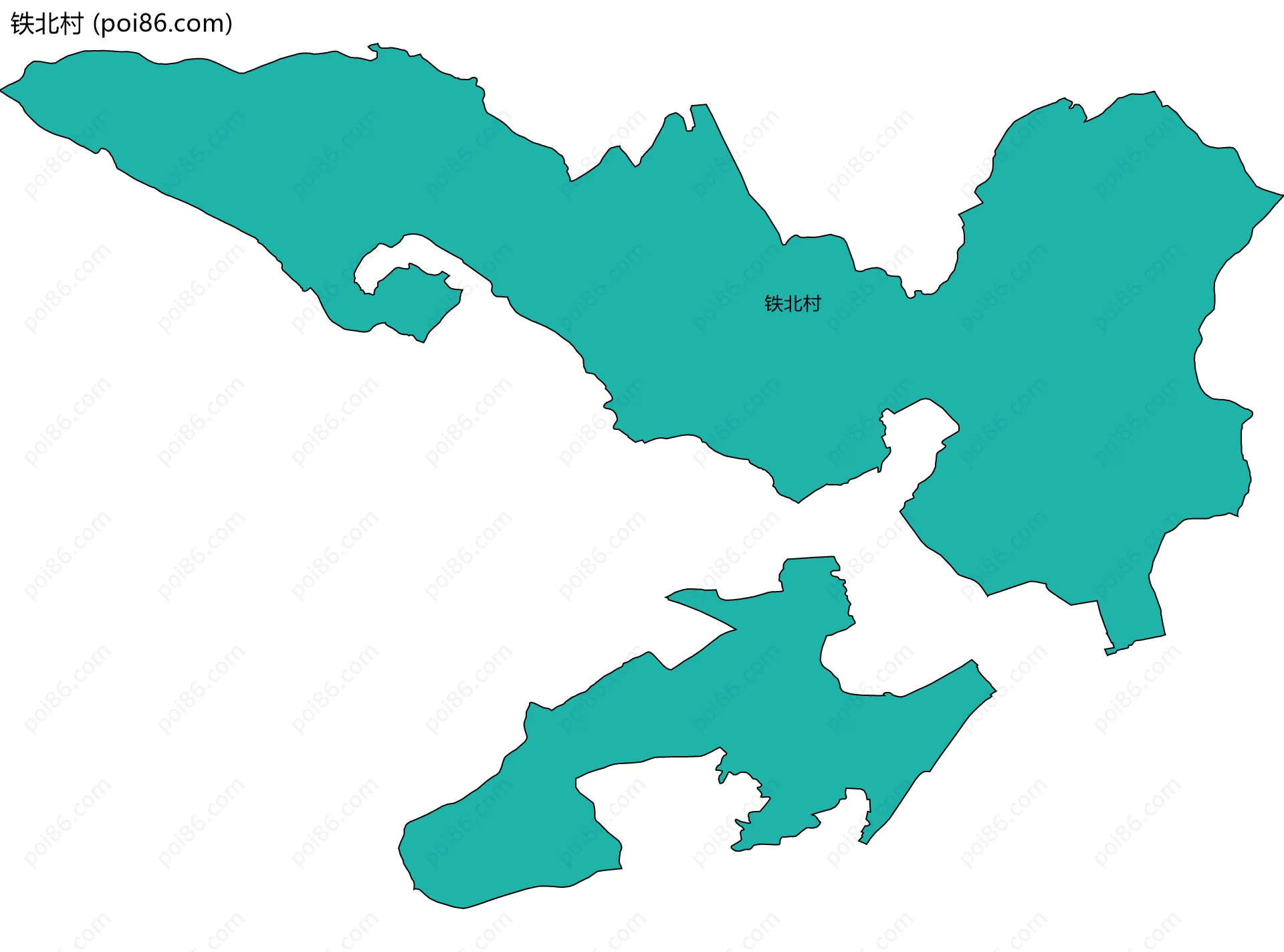 铁北村边界地图
