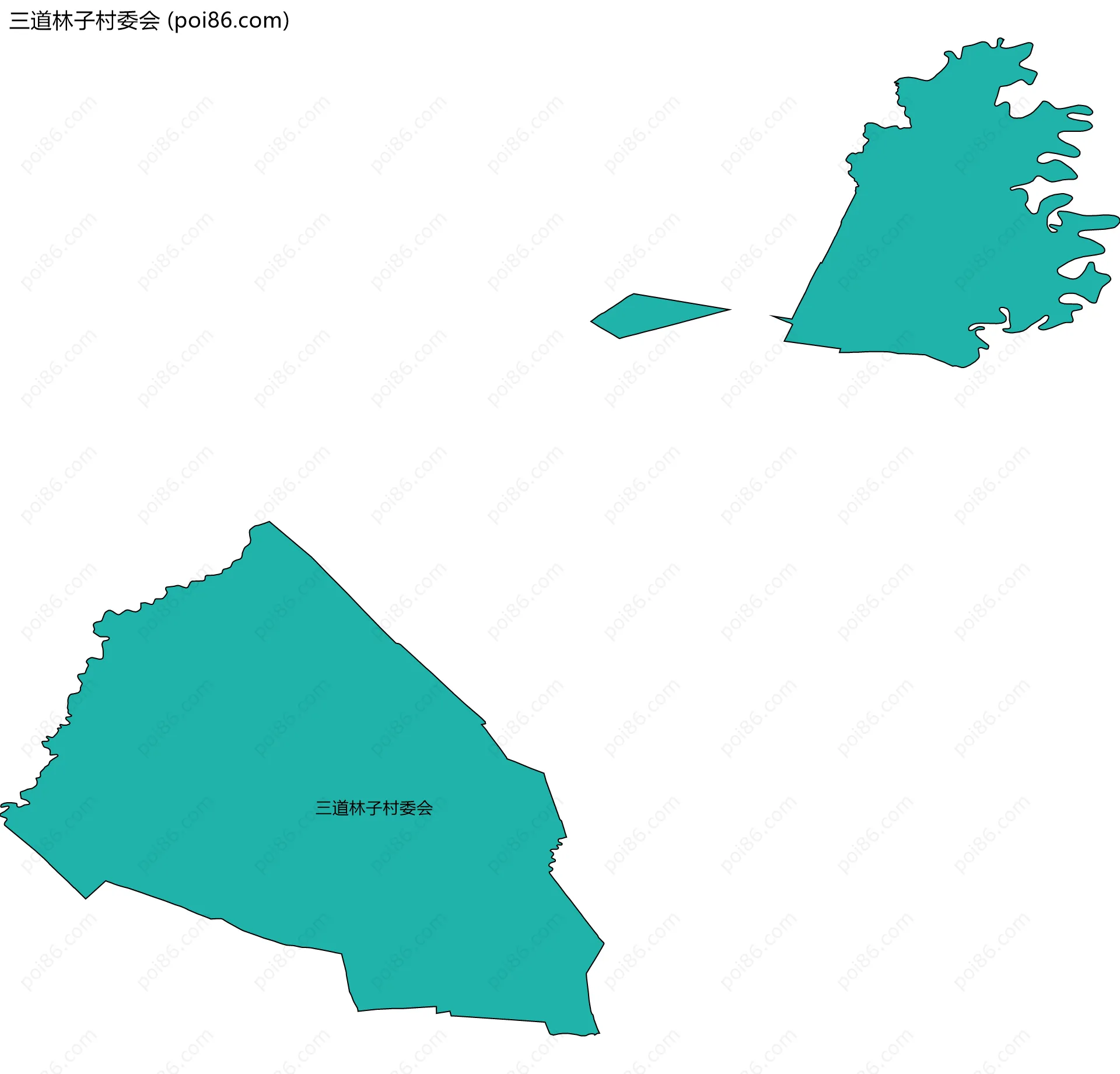 三道林子村委会边界地图