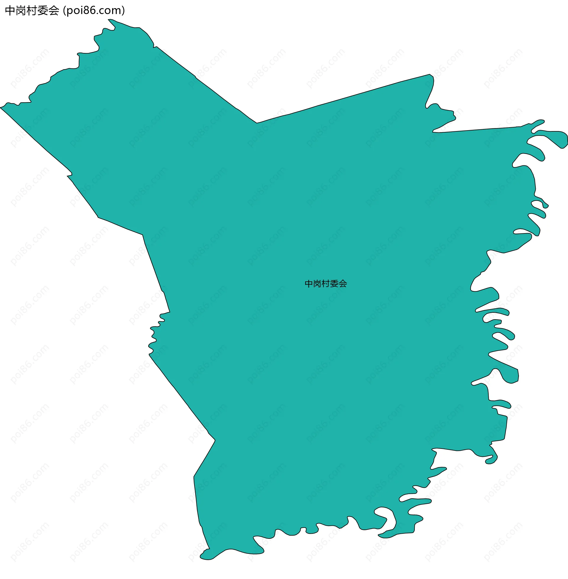 中岗村委会边界地图