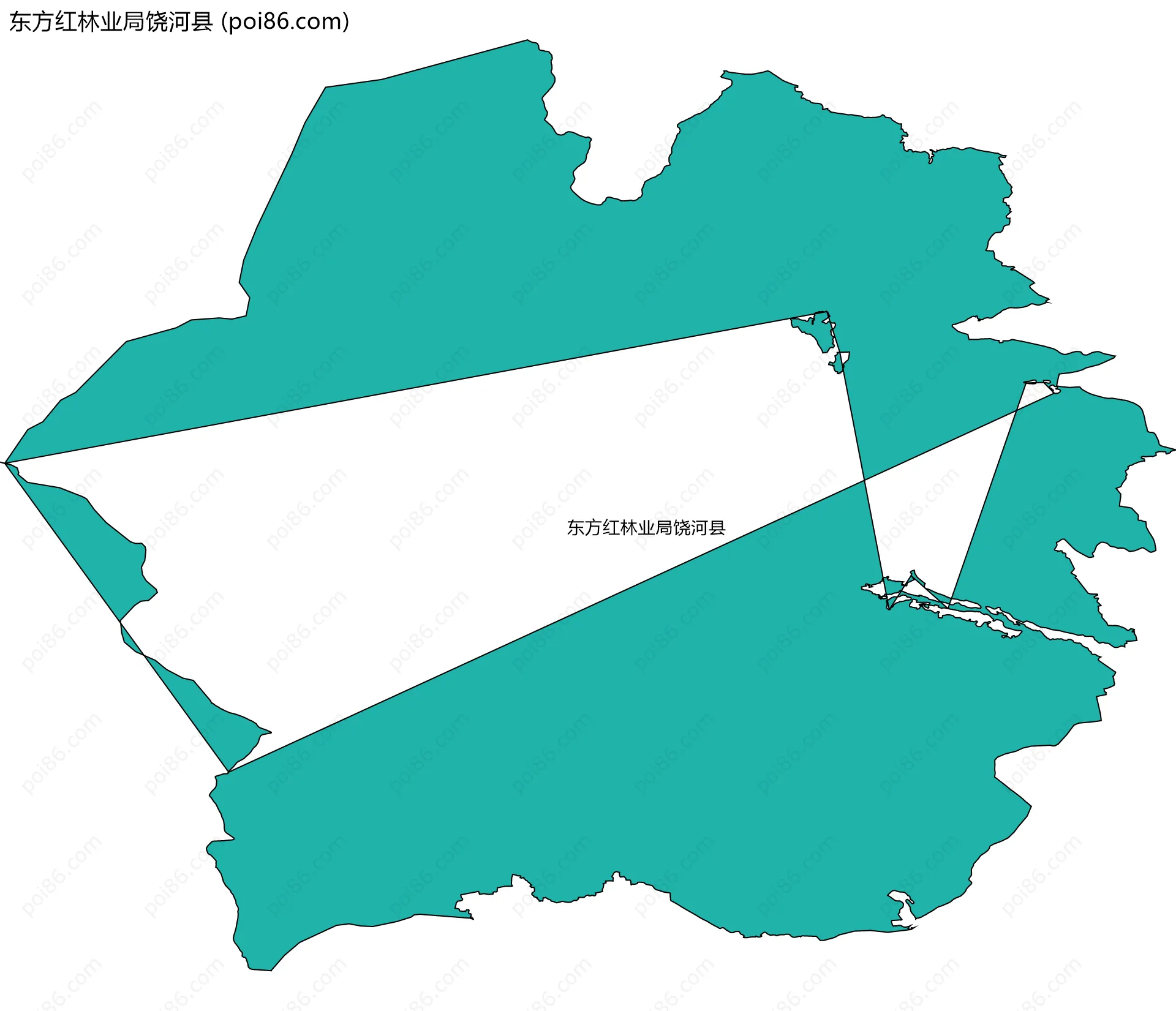 东方红林业局饶河县边界地图