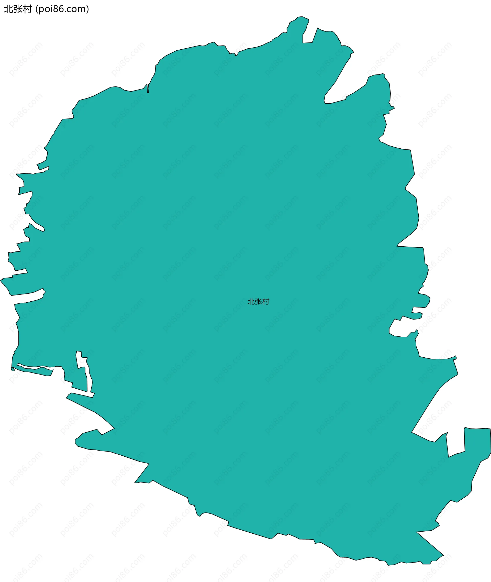 北张村边界地图