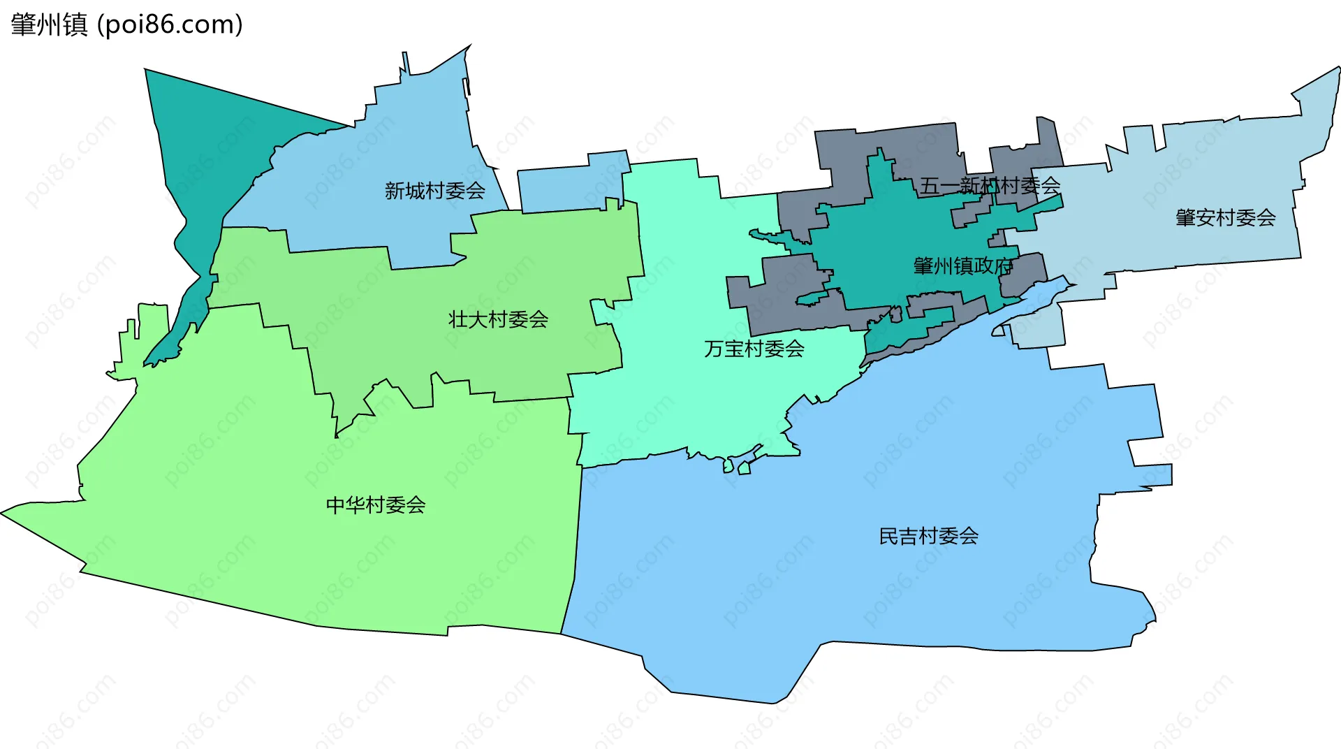 肇州镇边界地图(五级行政区划)