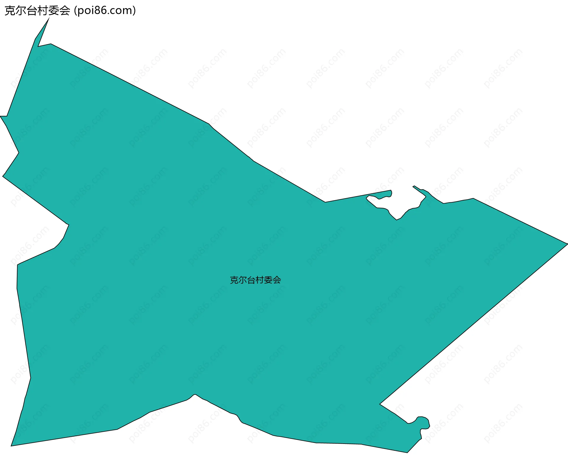 克尔台村委会边界地图