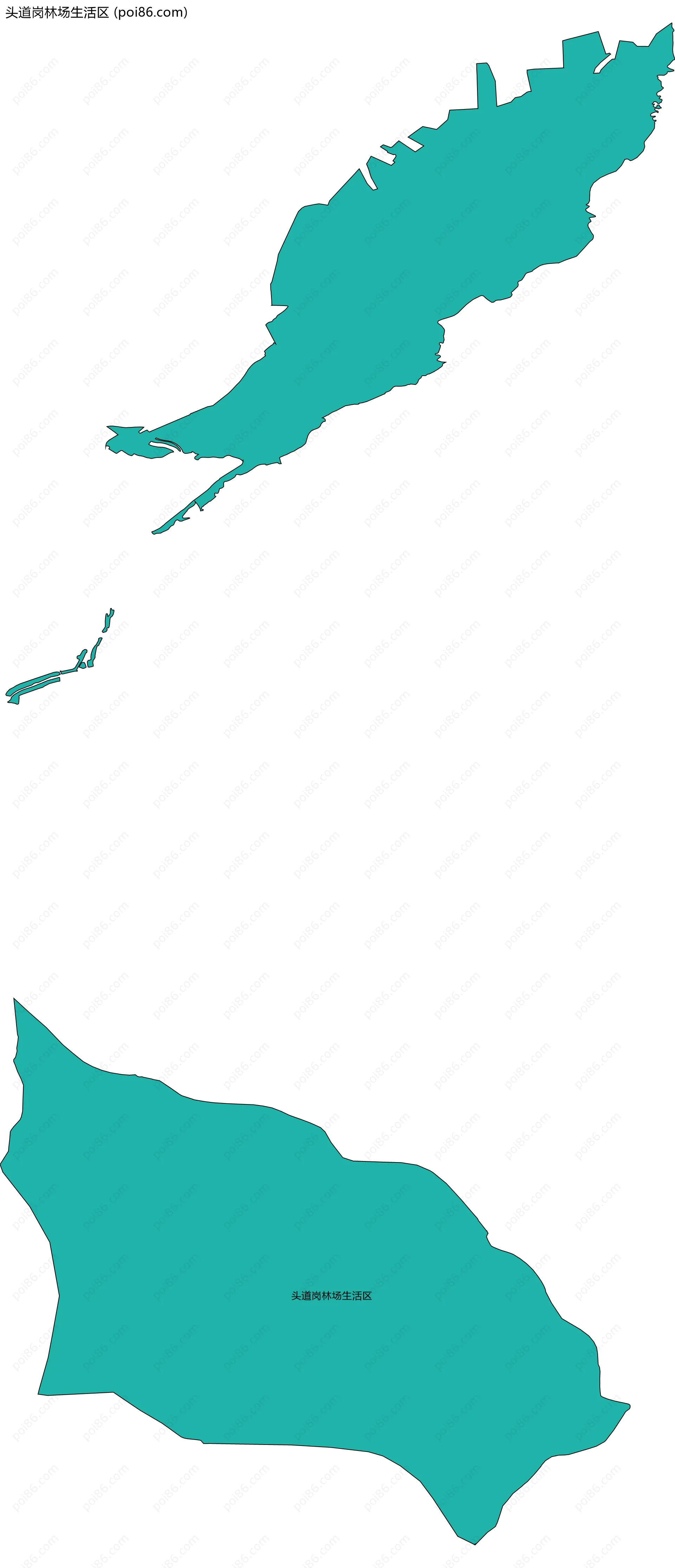 头道岗林场生活区边界地图