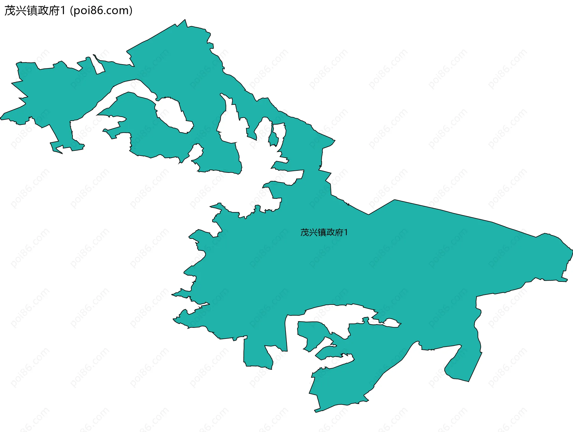 茂兴镇政府1边界地图