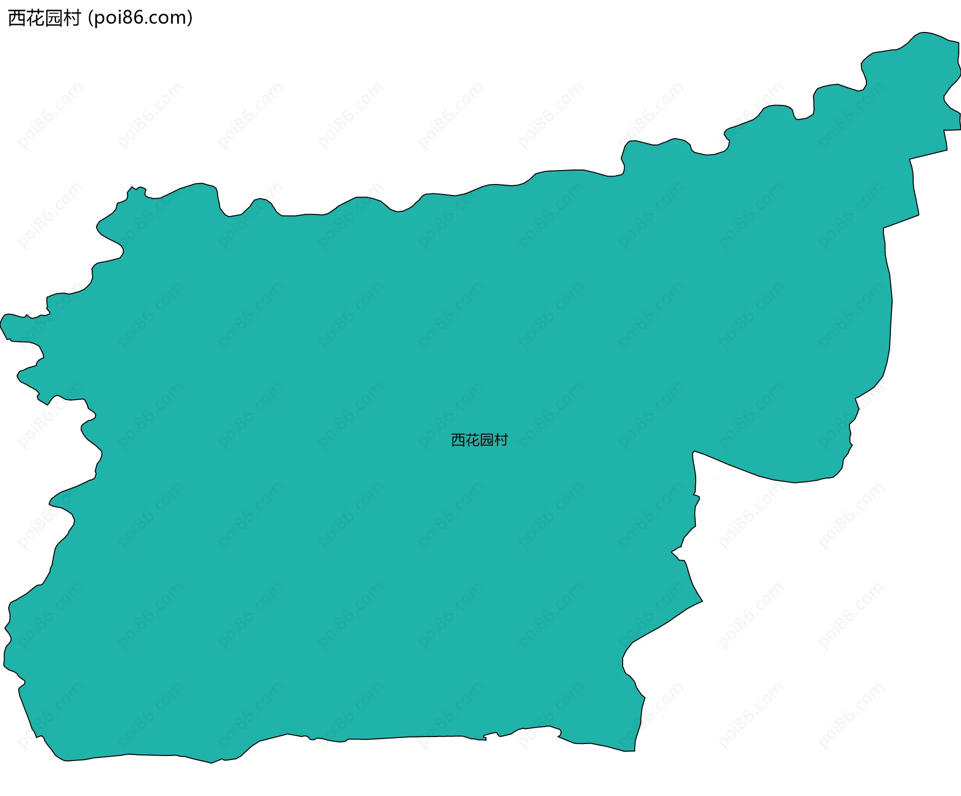 西花园村边界地图