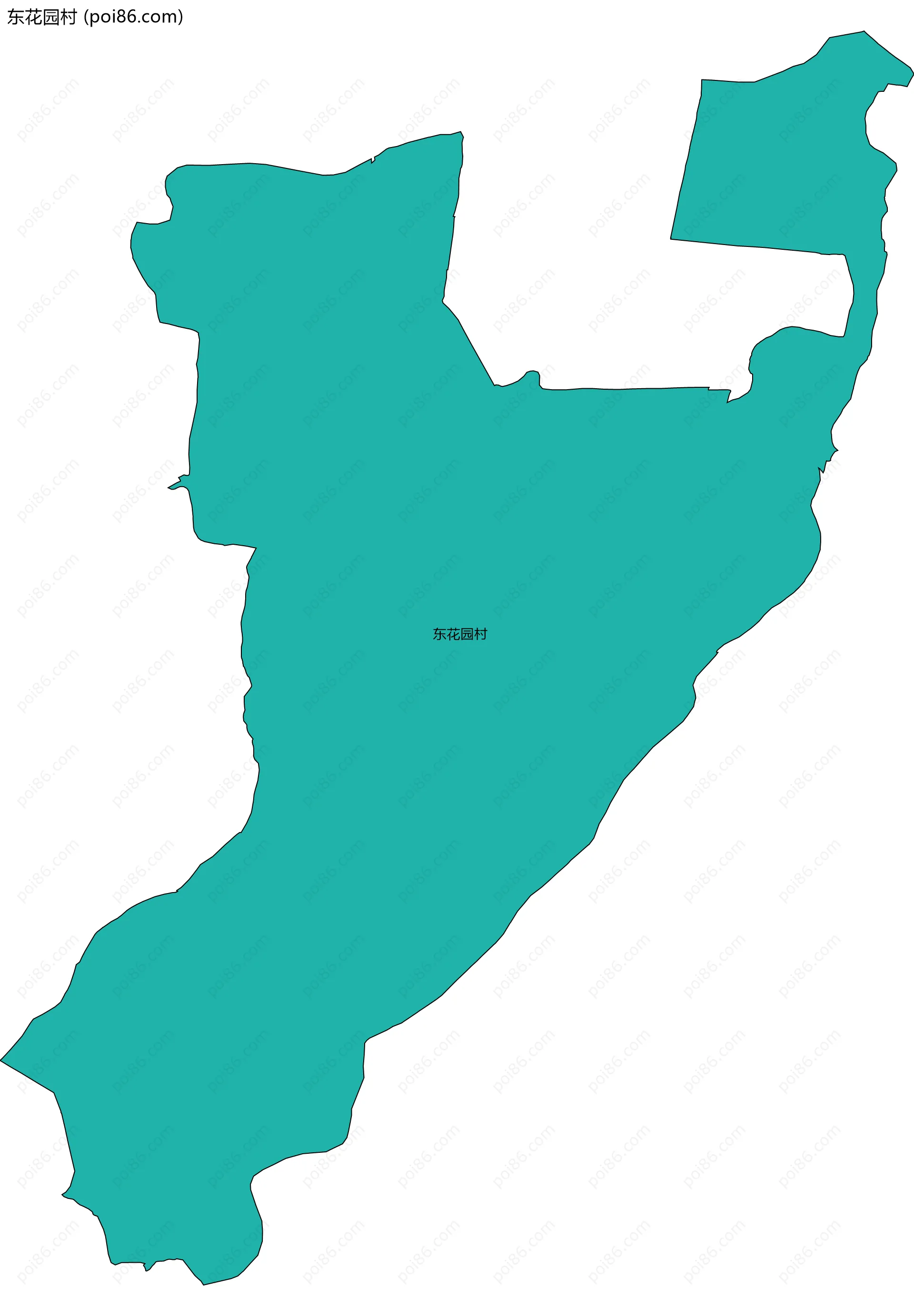 东花园村边界地图