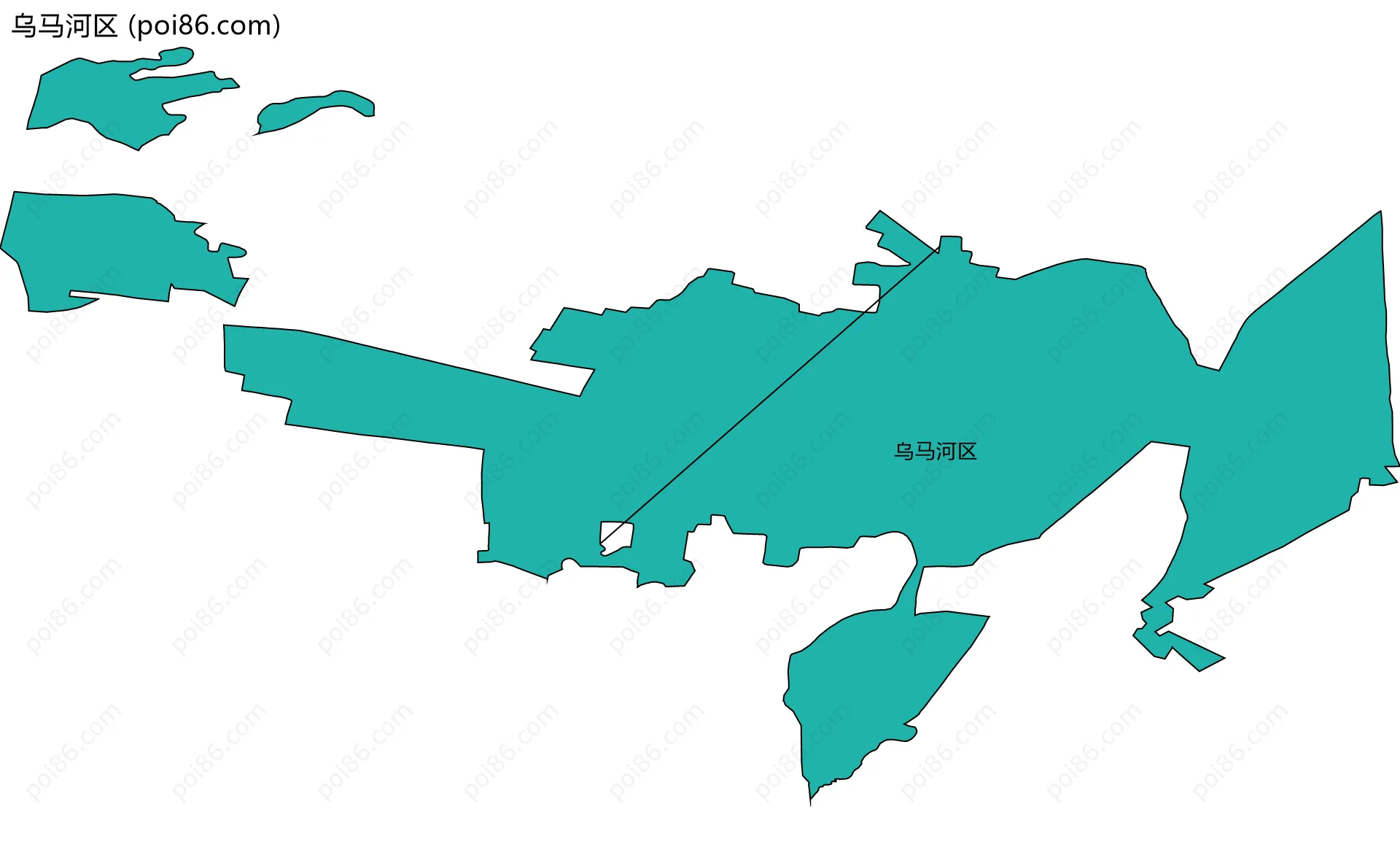 乌马河区边界地图