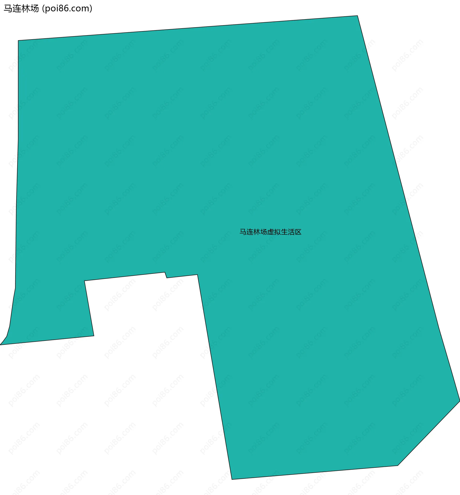 马连林场边界地图(五级行政区划)