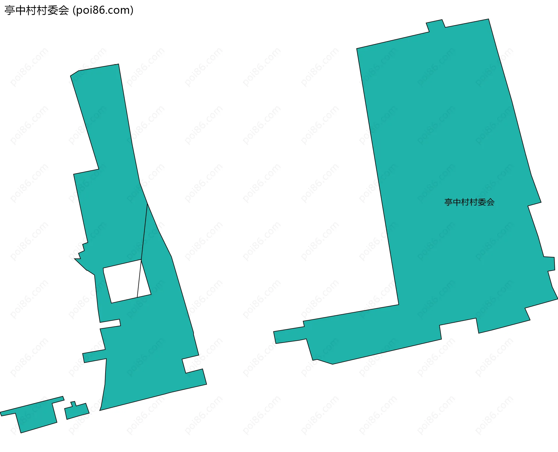 亭中村村委会边界地图