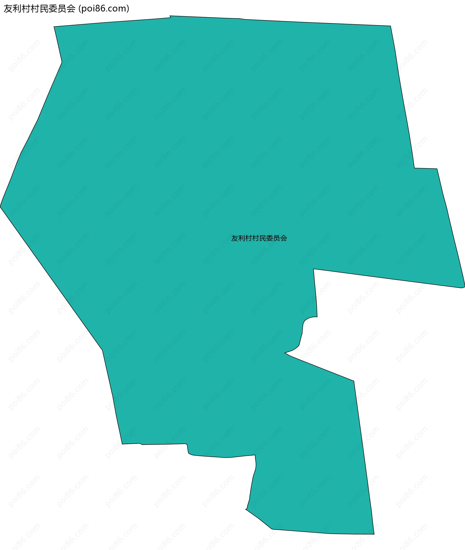 友利村村民委员会边界地图