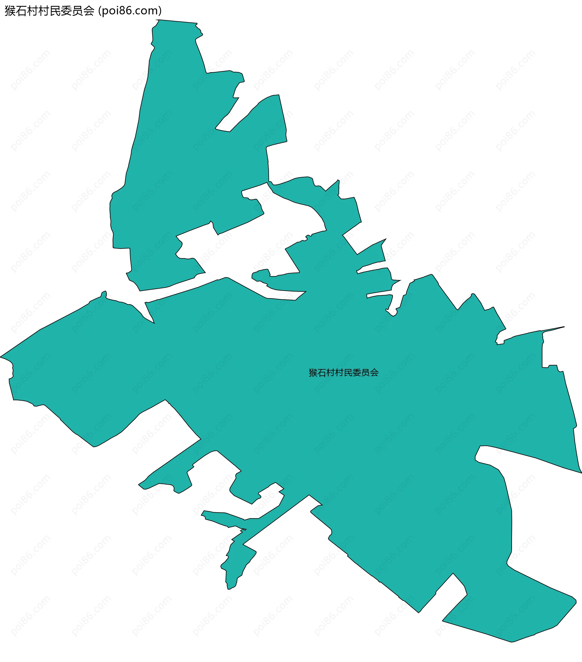 猴石村村民委员会边界地图