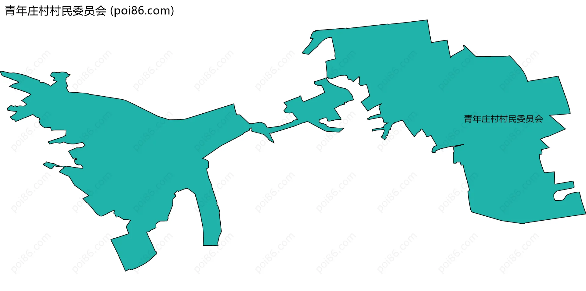 青年庄村村民委员会边界地图