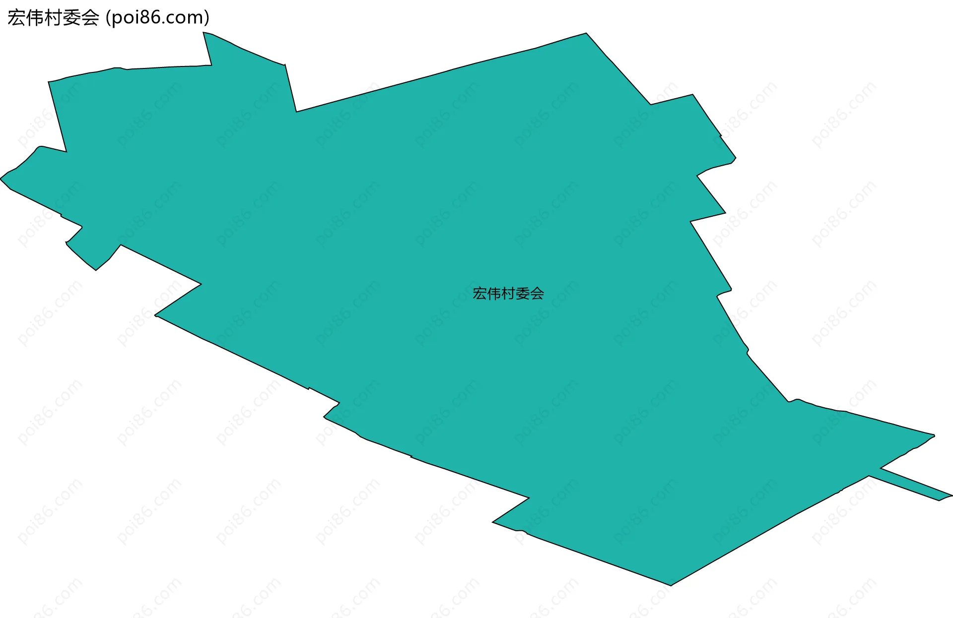 宏伟村委会边界地图