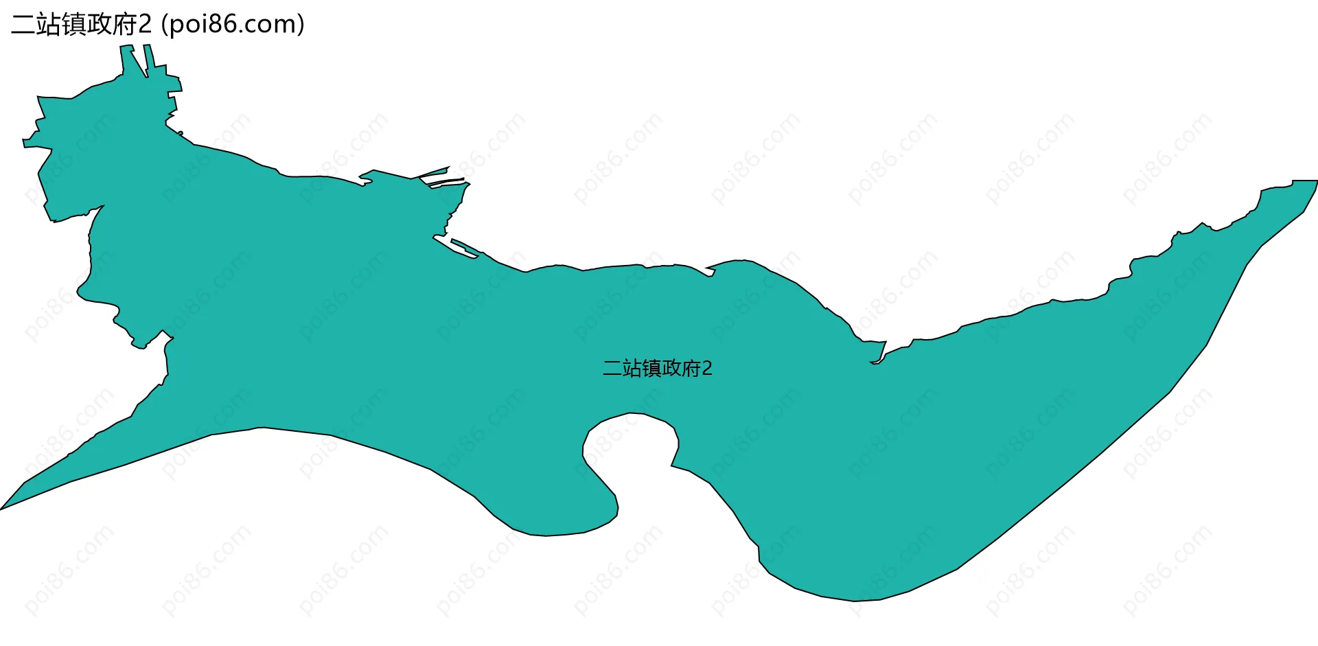 二站镇政府2边界地图