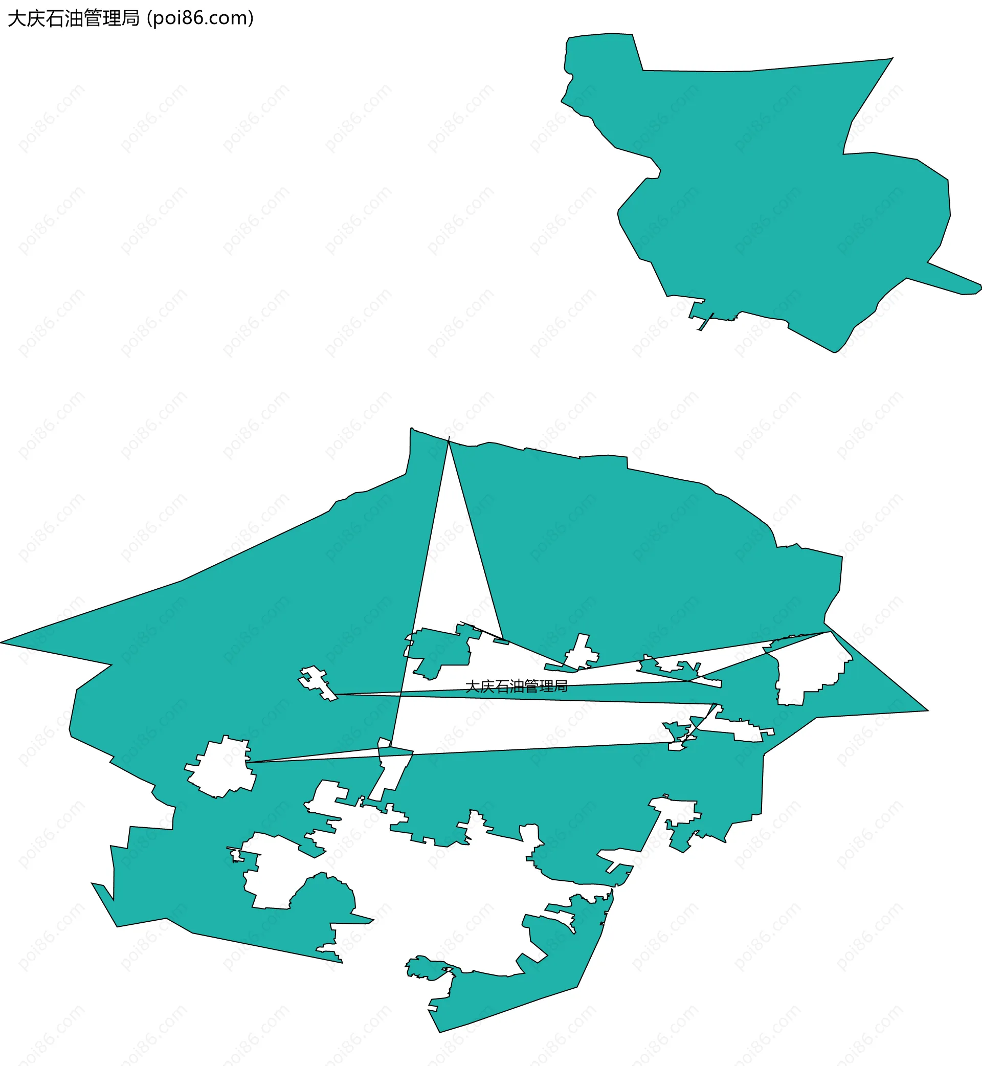 大庆石油管理局边界地图