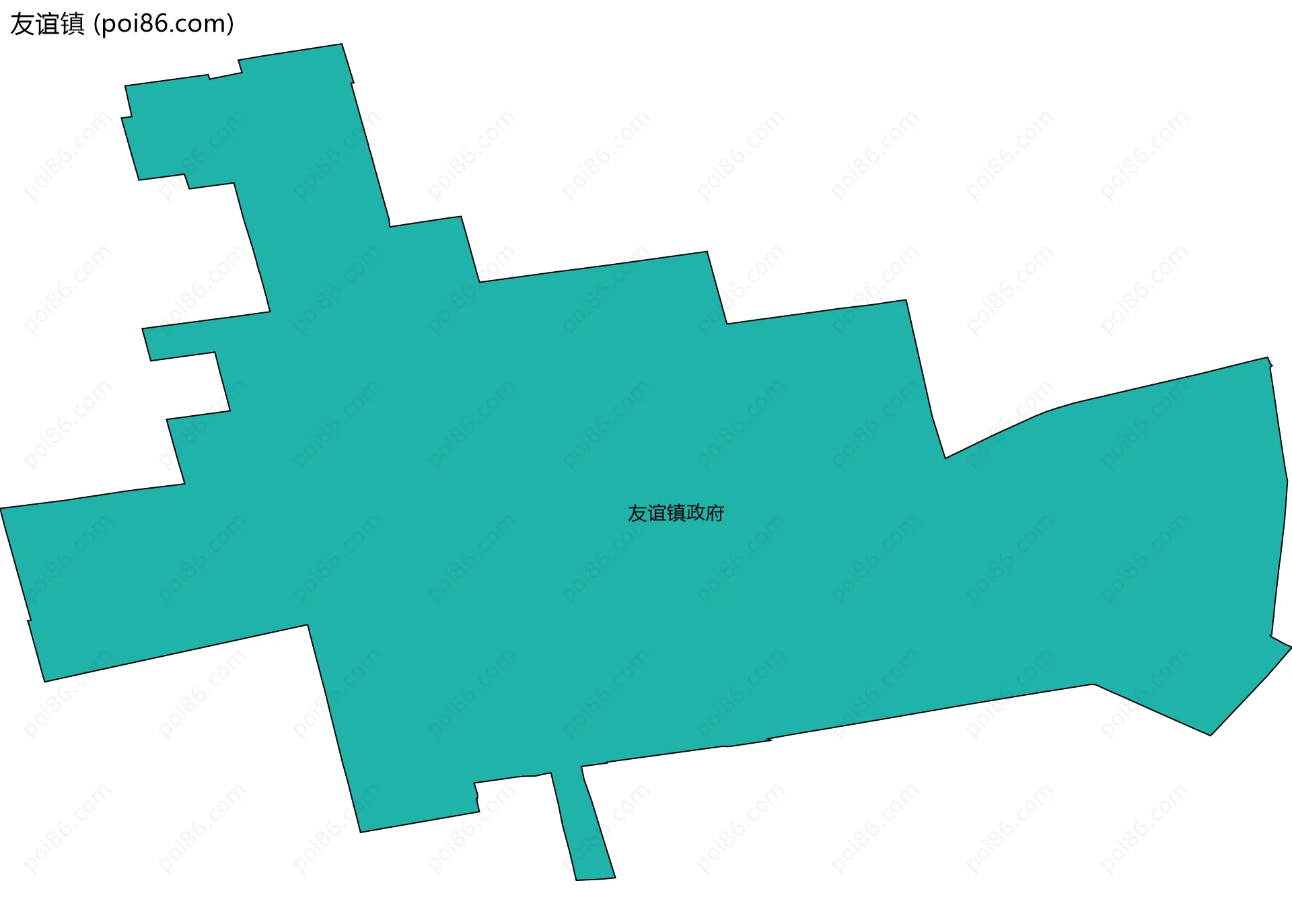 友谊镇边界地图(五级行政区划)