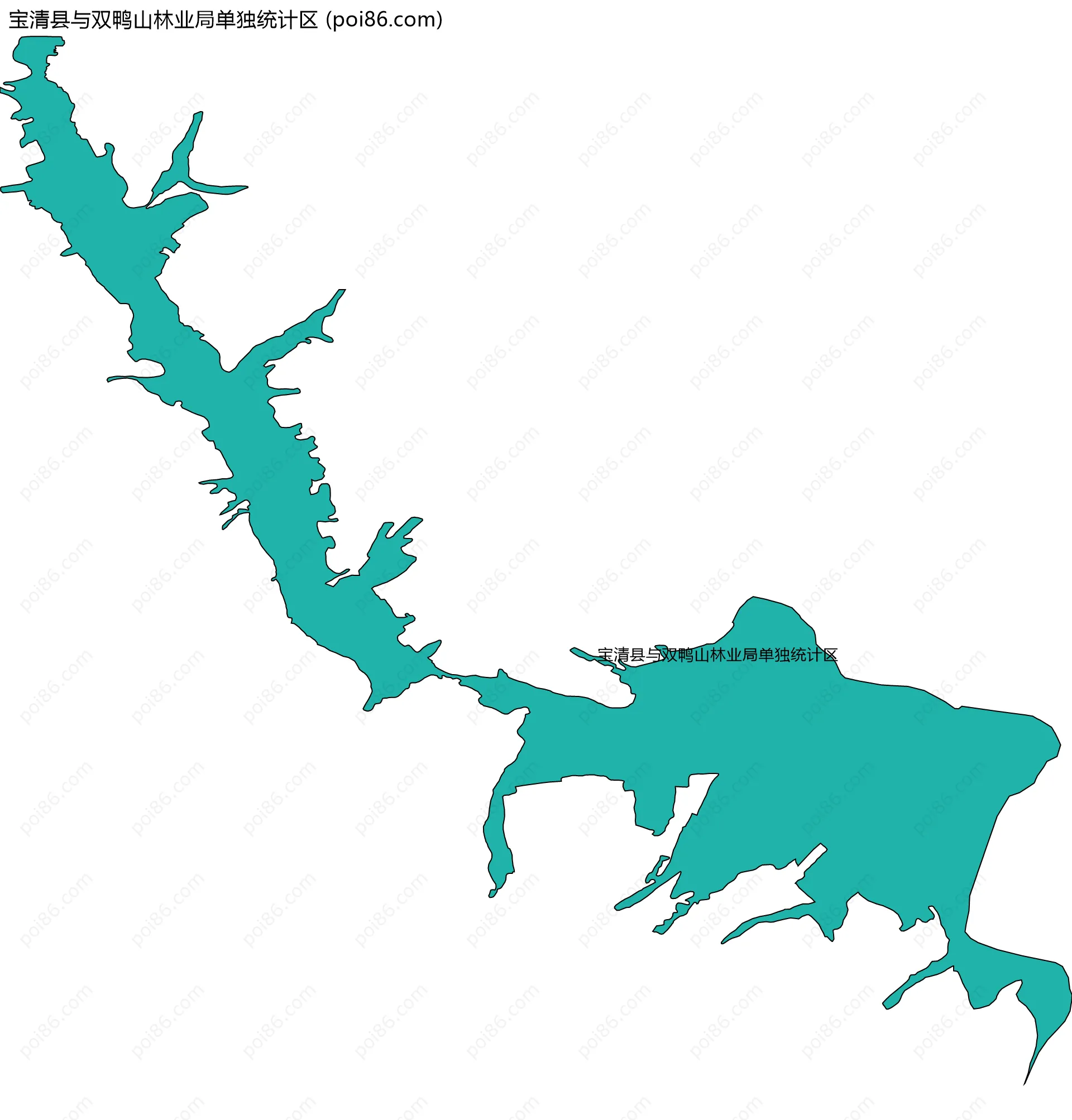 宝清县与双鸭山林业局单独统计区边界地图