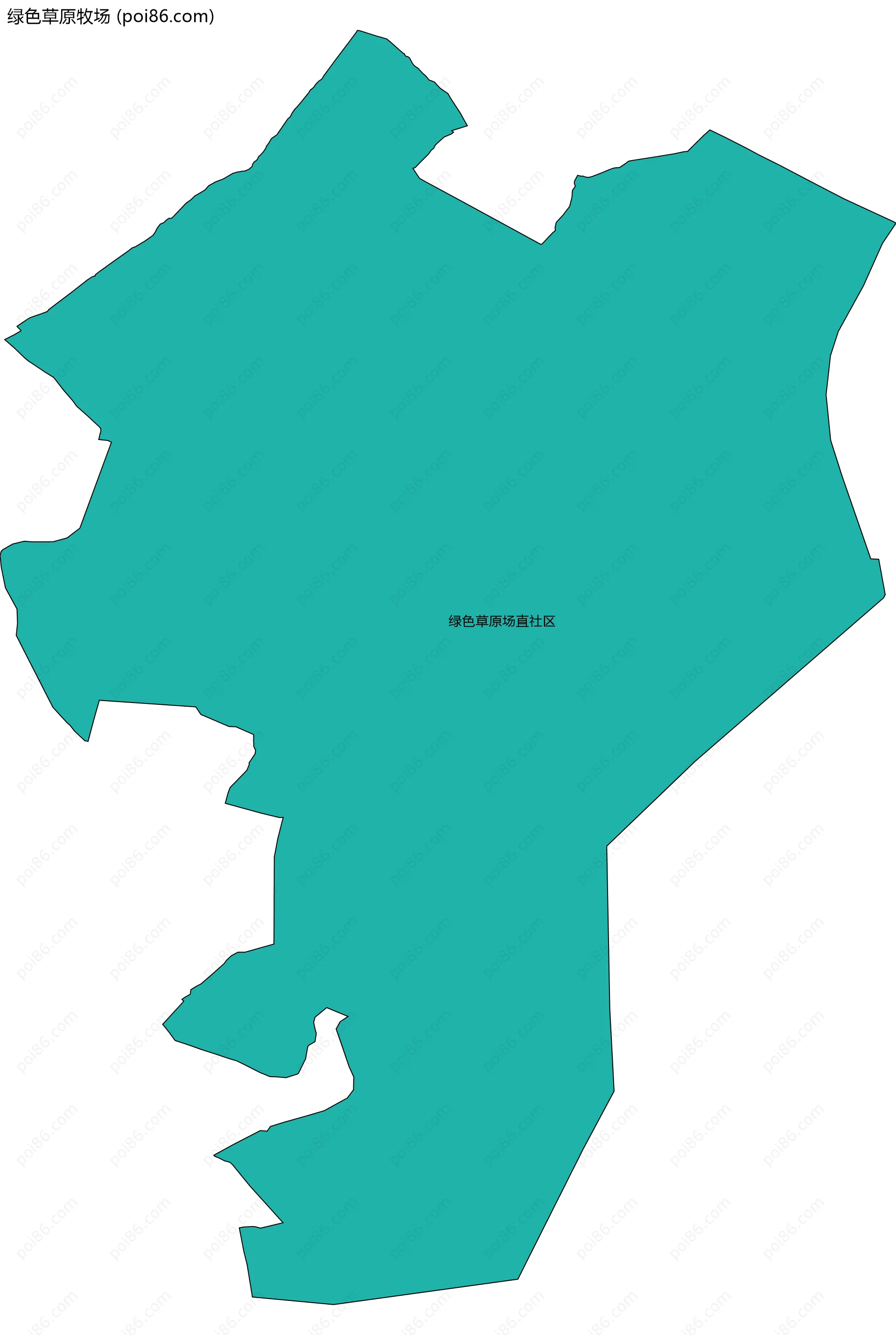 绿色草原牧场边界地图(五级行政区划)