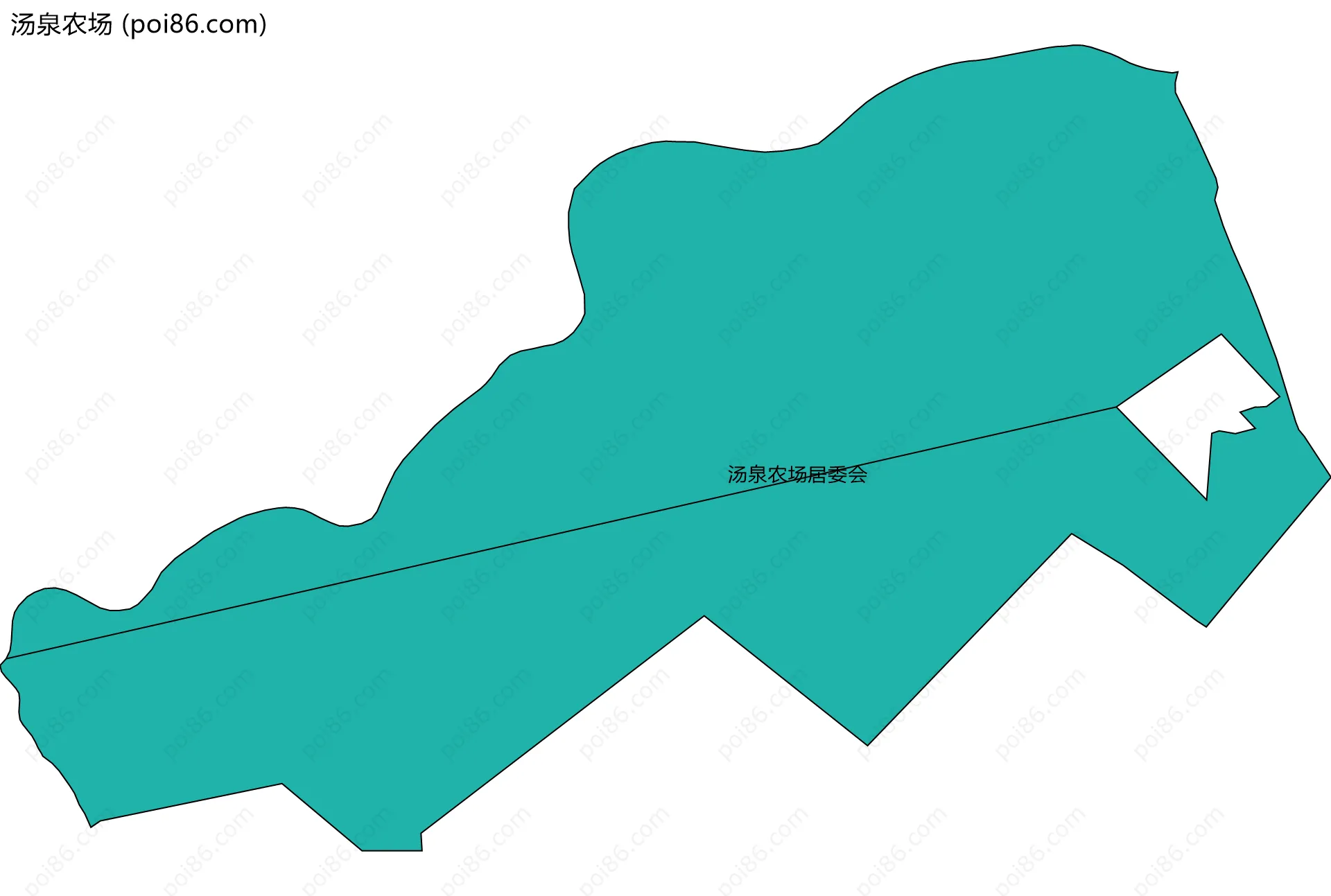 汤泉农场边界地图(五级行政区划)