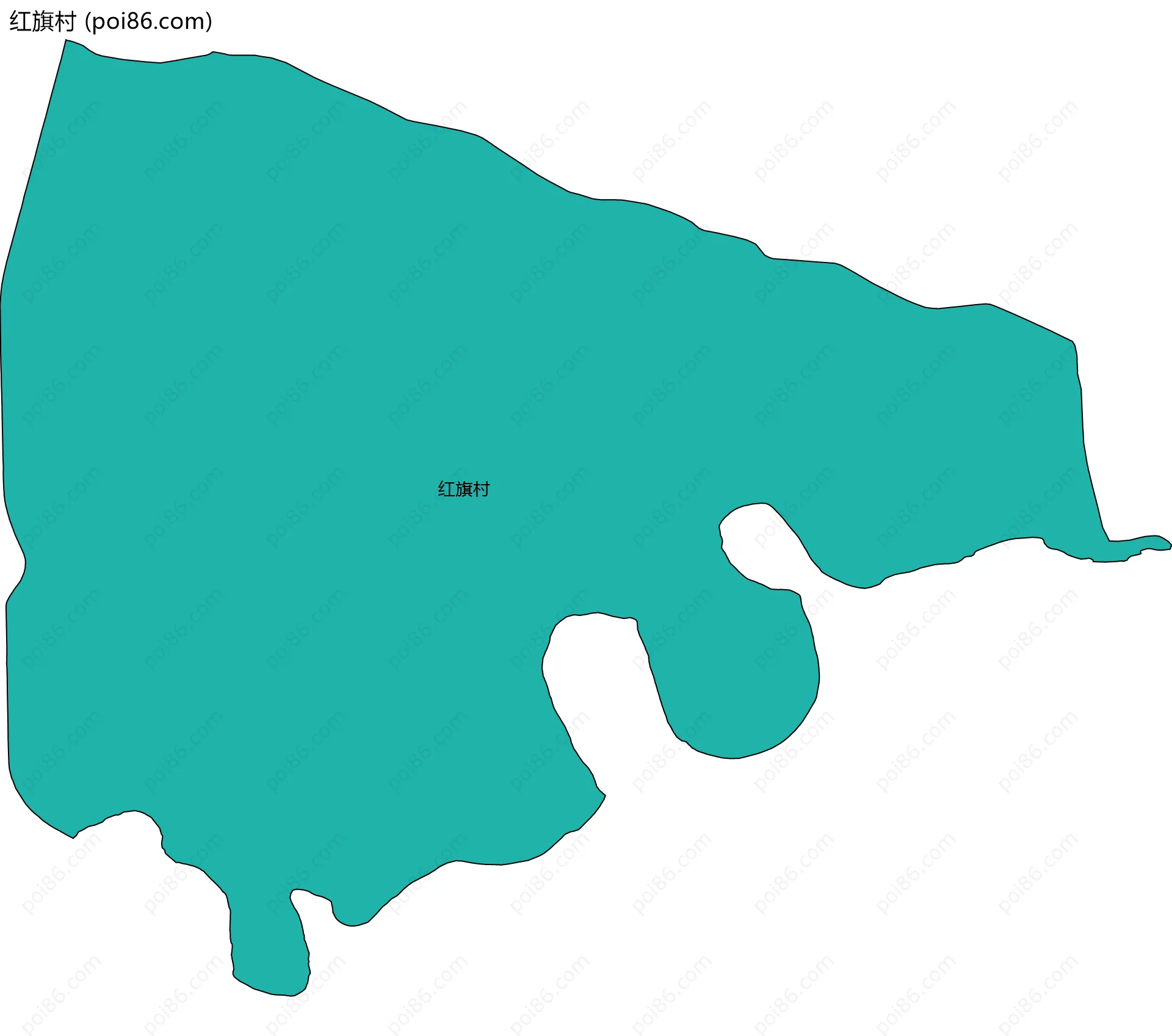 红旗村边界地图