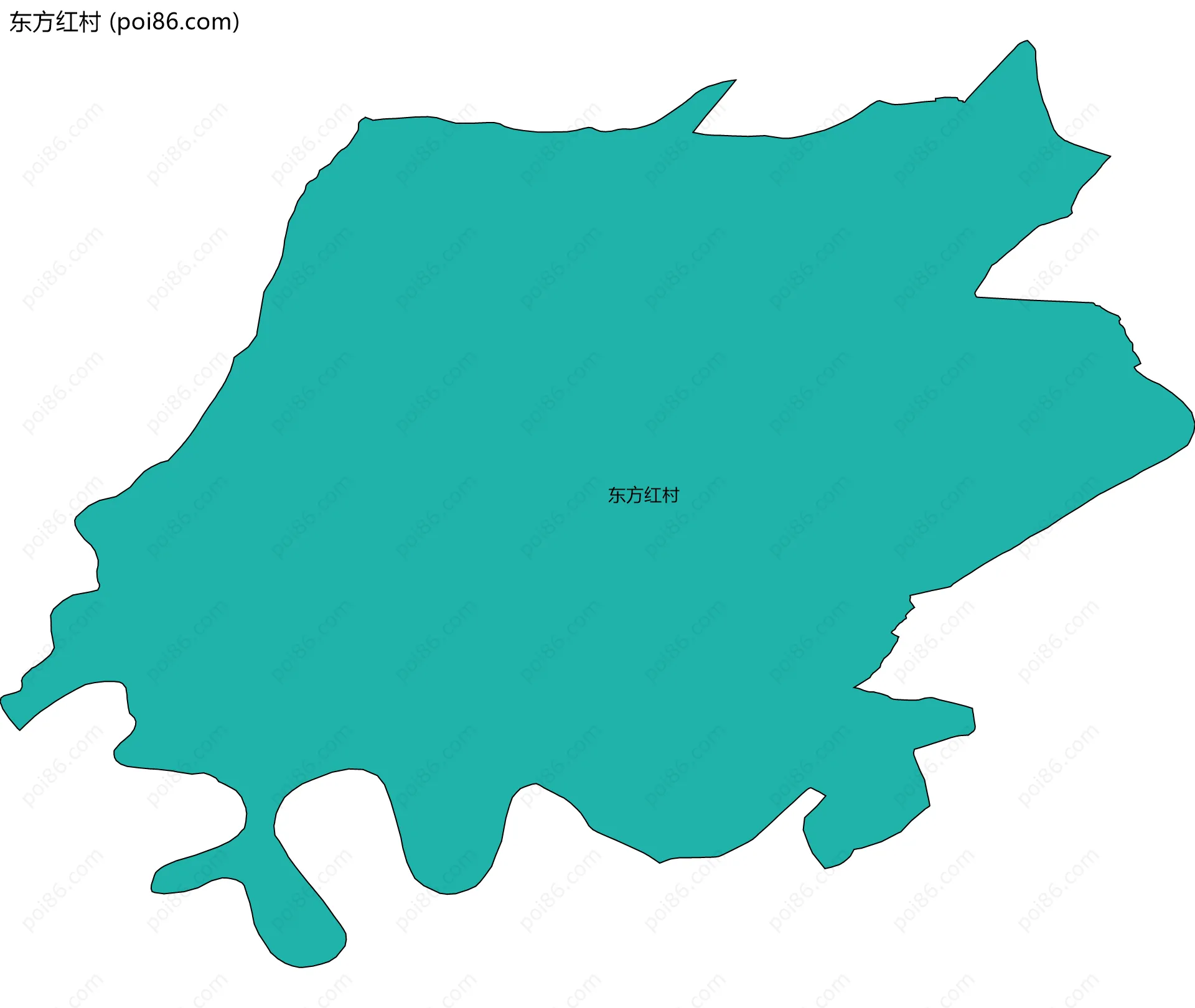 东方红村边界地图