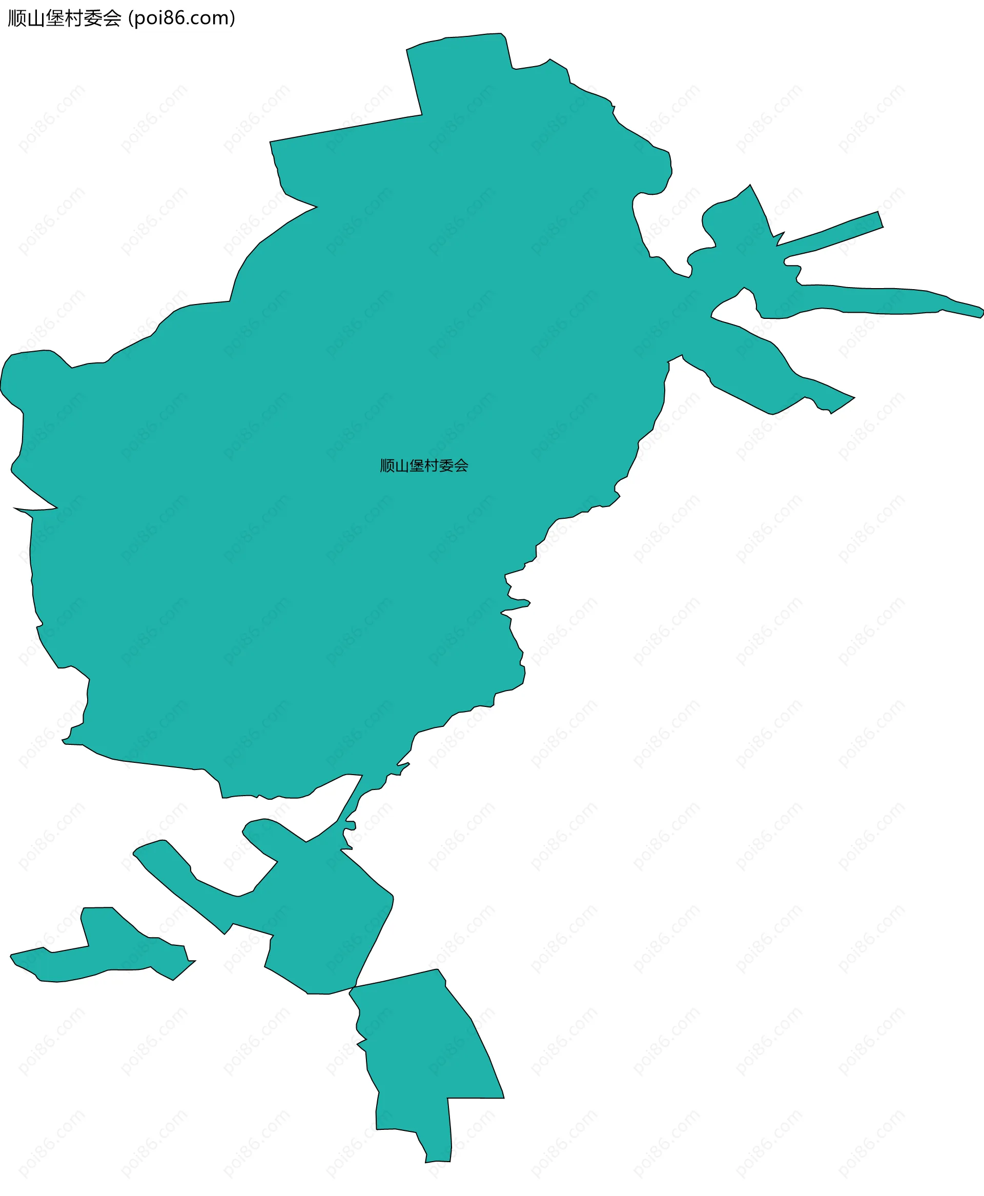 顺山堡村委会边界地图