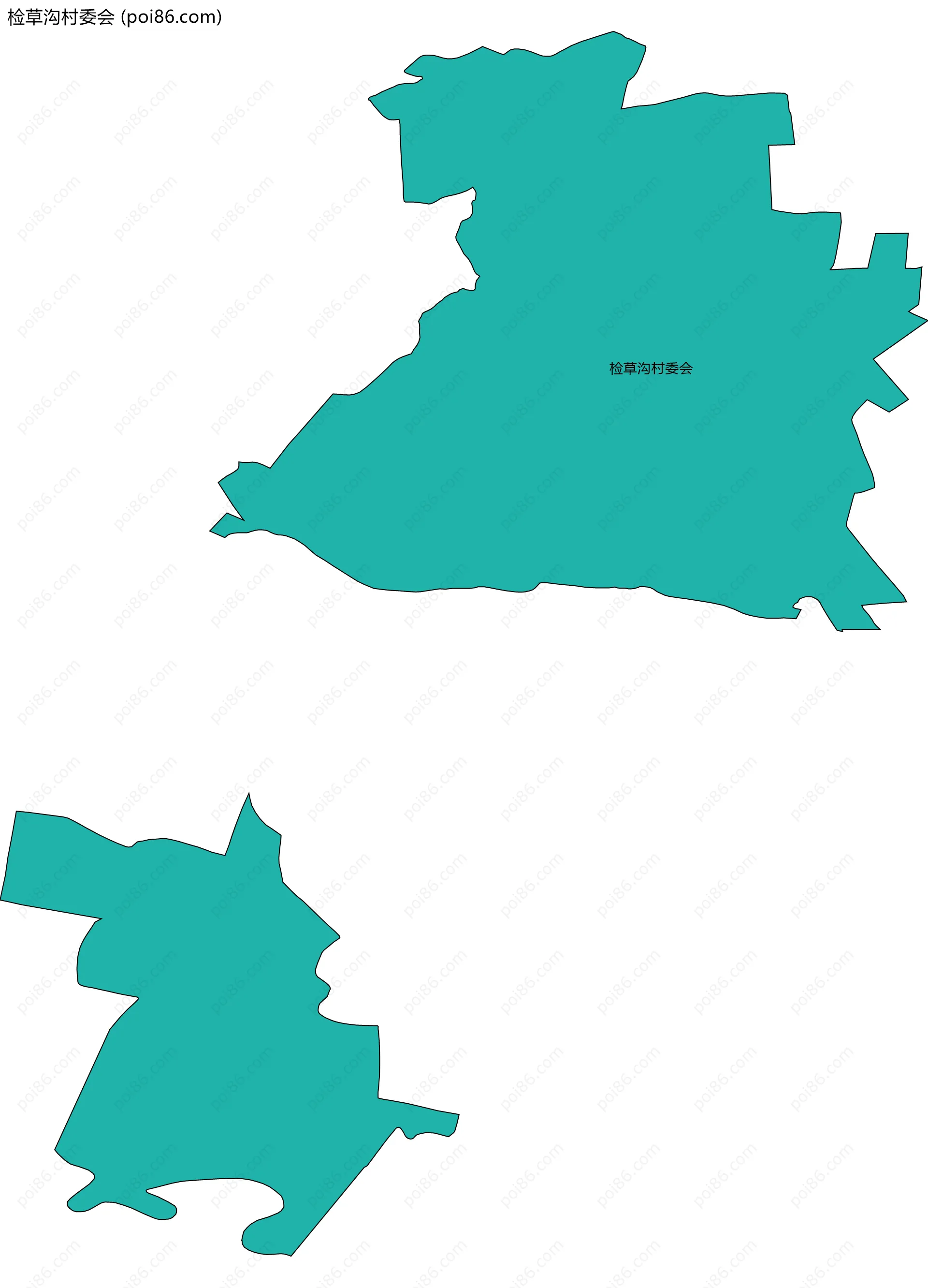 检草沟村委会边界地图