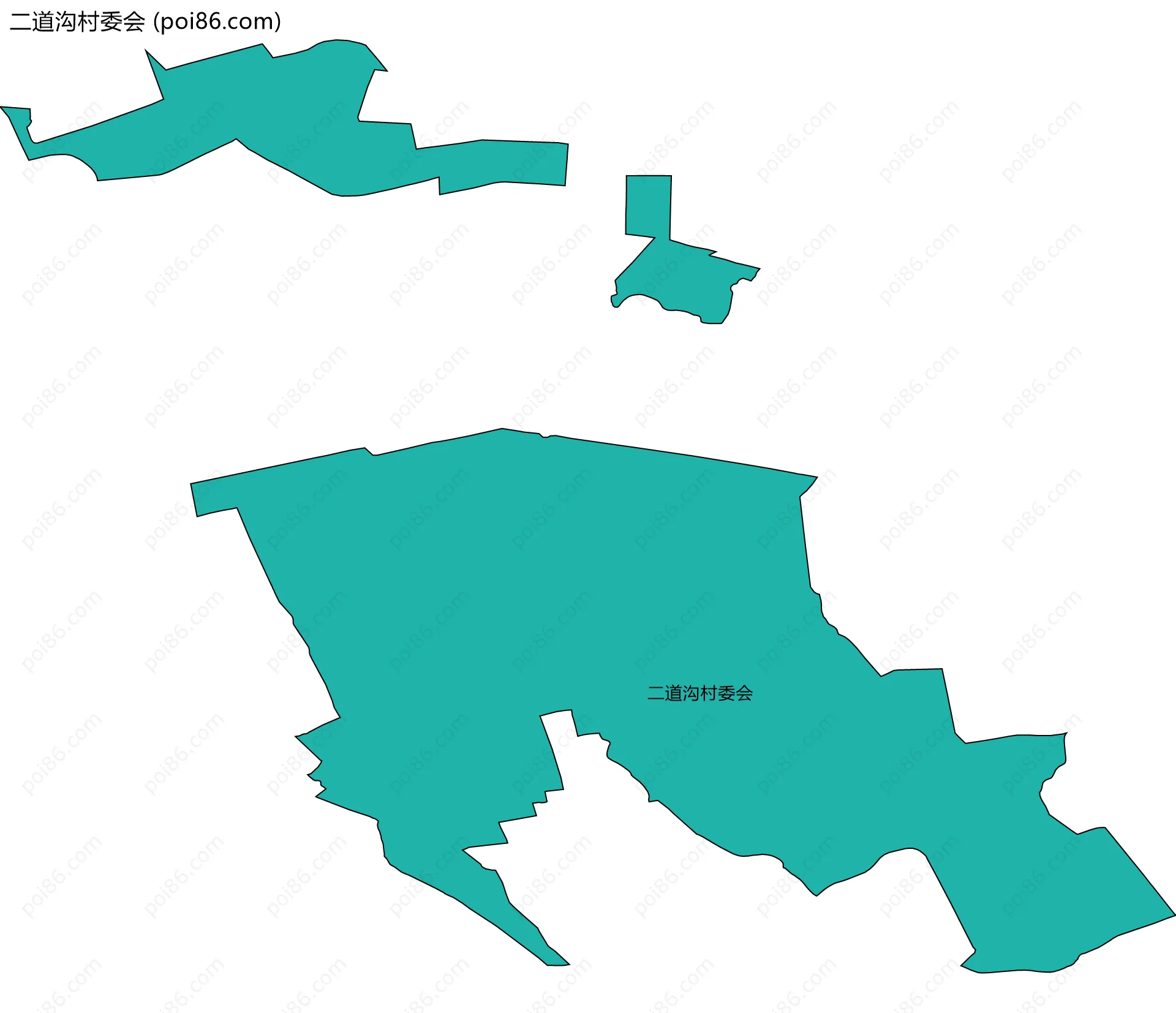 二道沟村委会边界地图