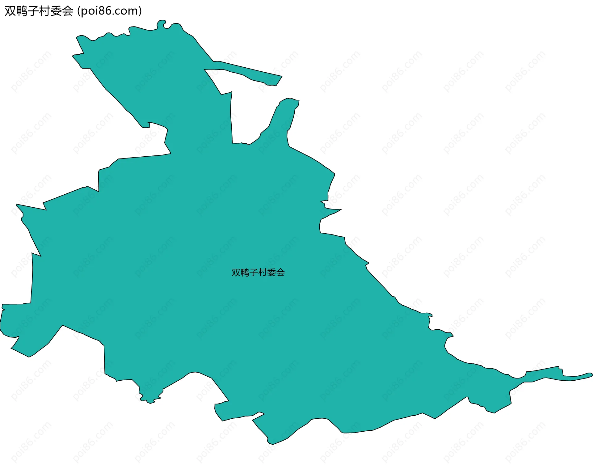 双鸭子村委会边界地图