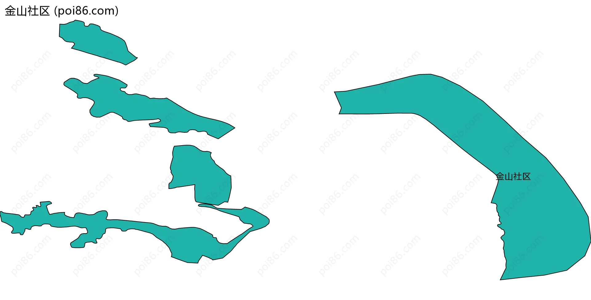 金山社区边界地图