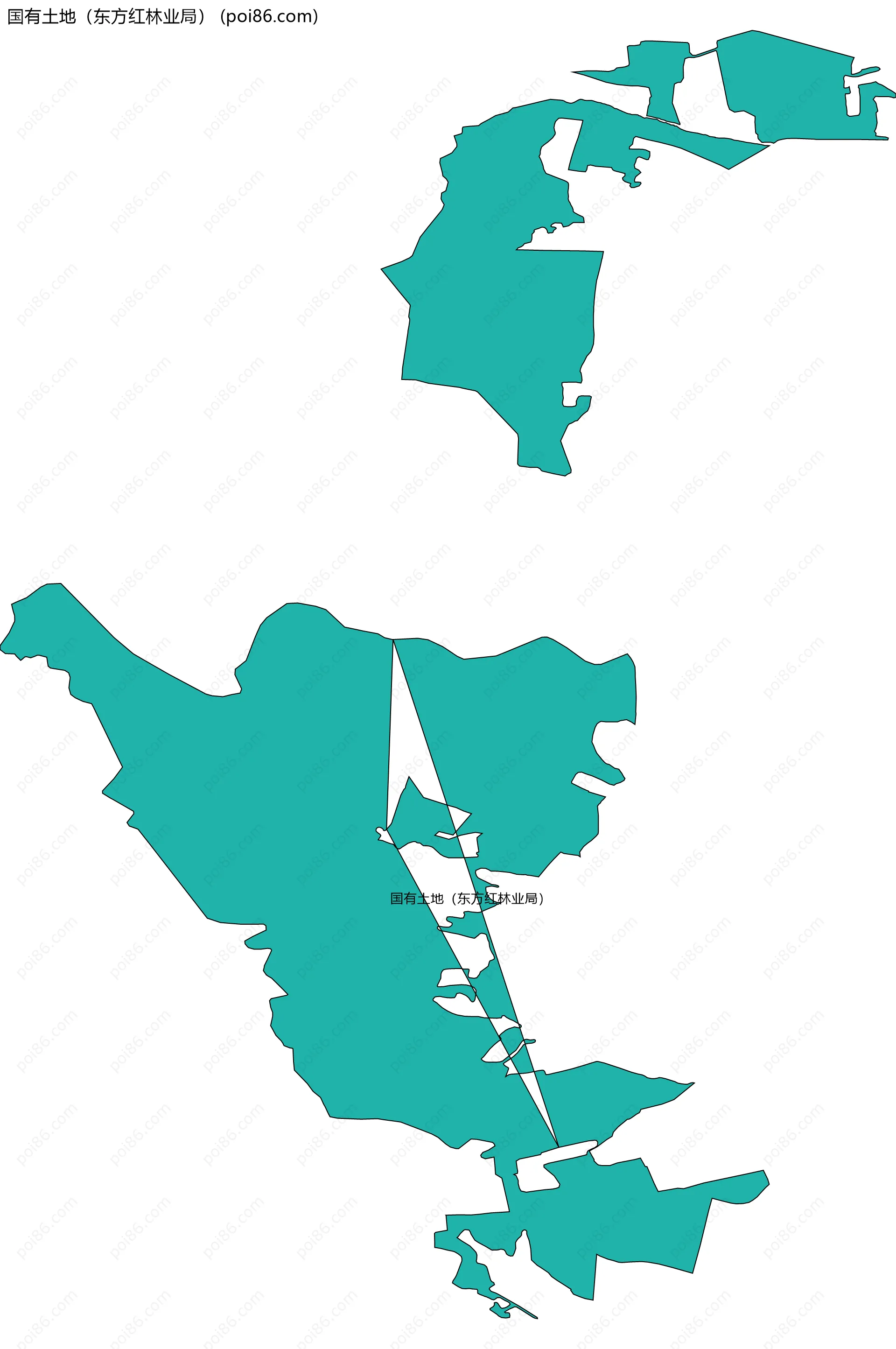 国有土地（东方红林业局）边界地图