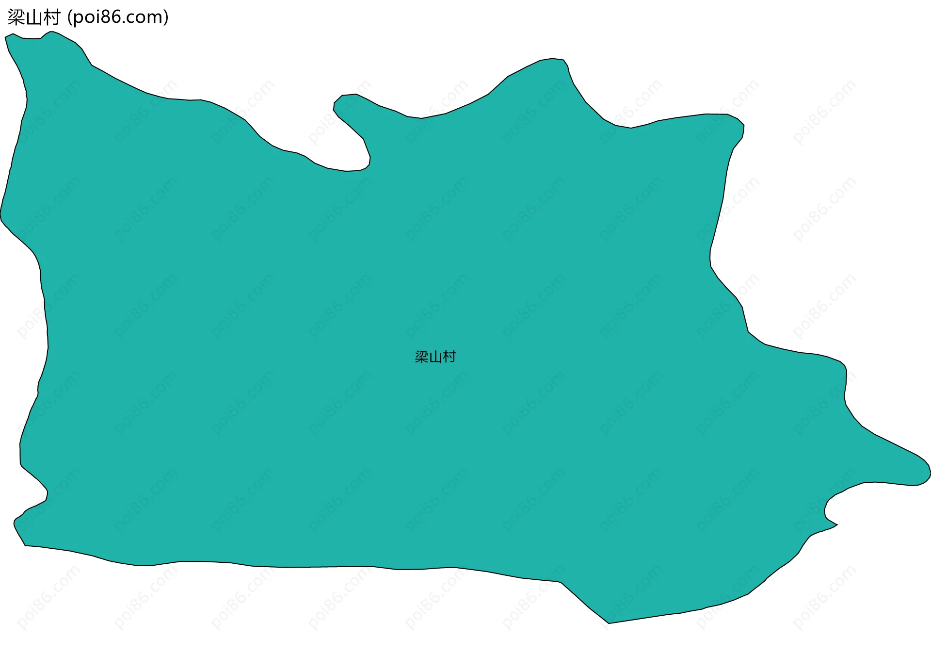 梁山村边界地图
