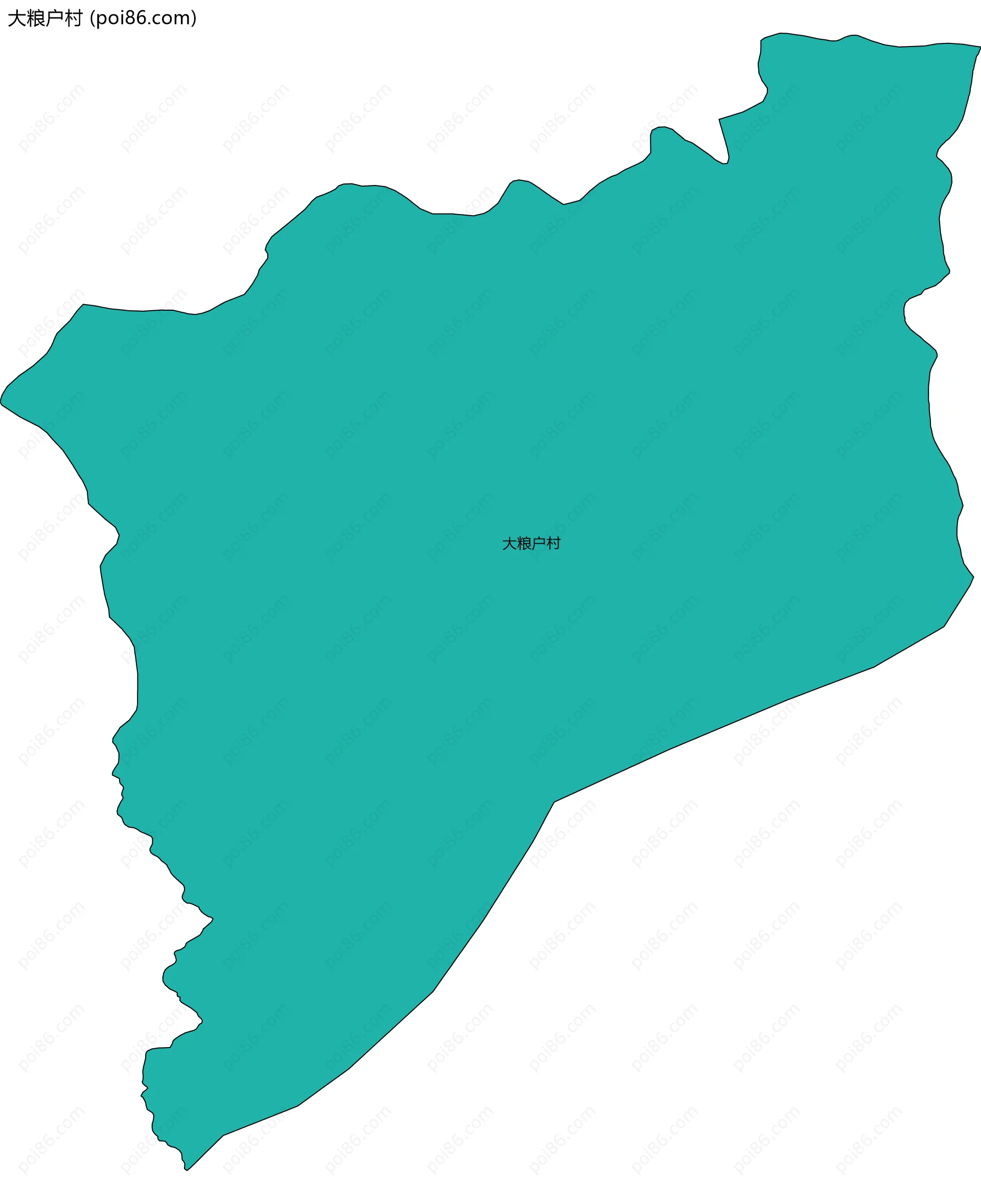 大粮户村边界地图