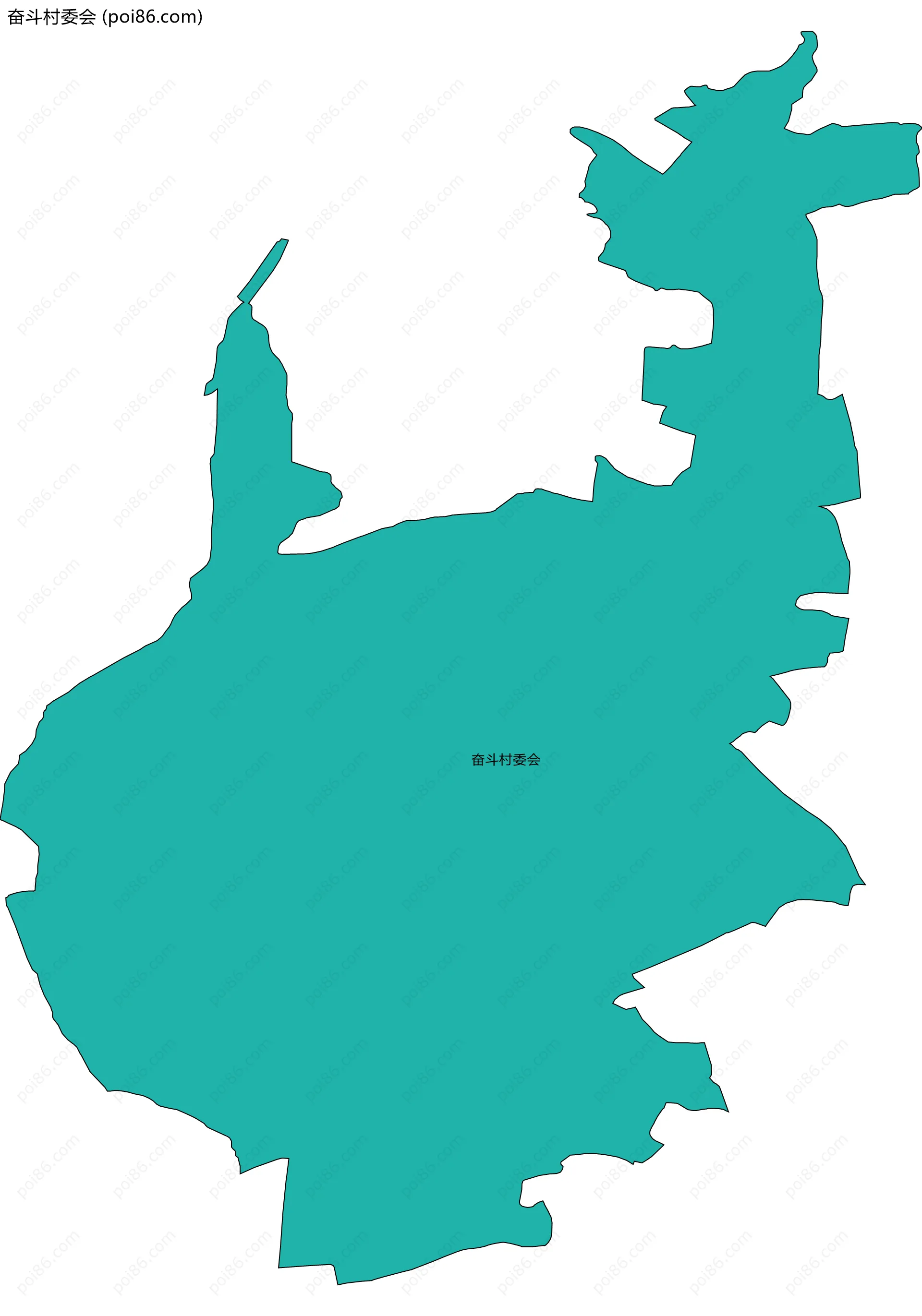 奋斗村委会边界地图