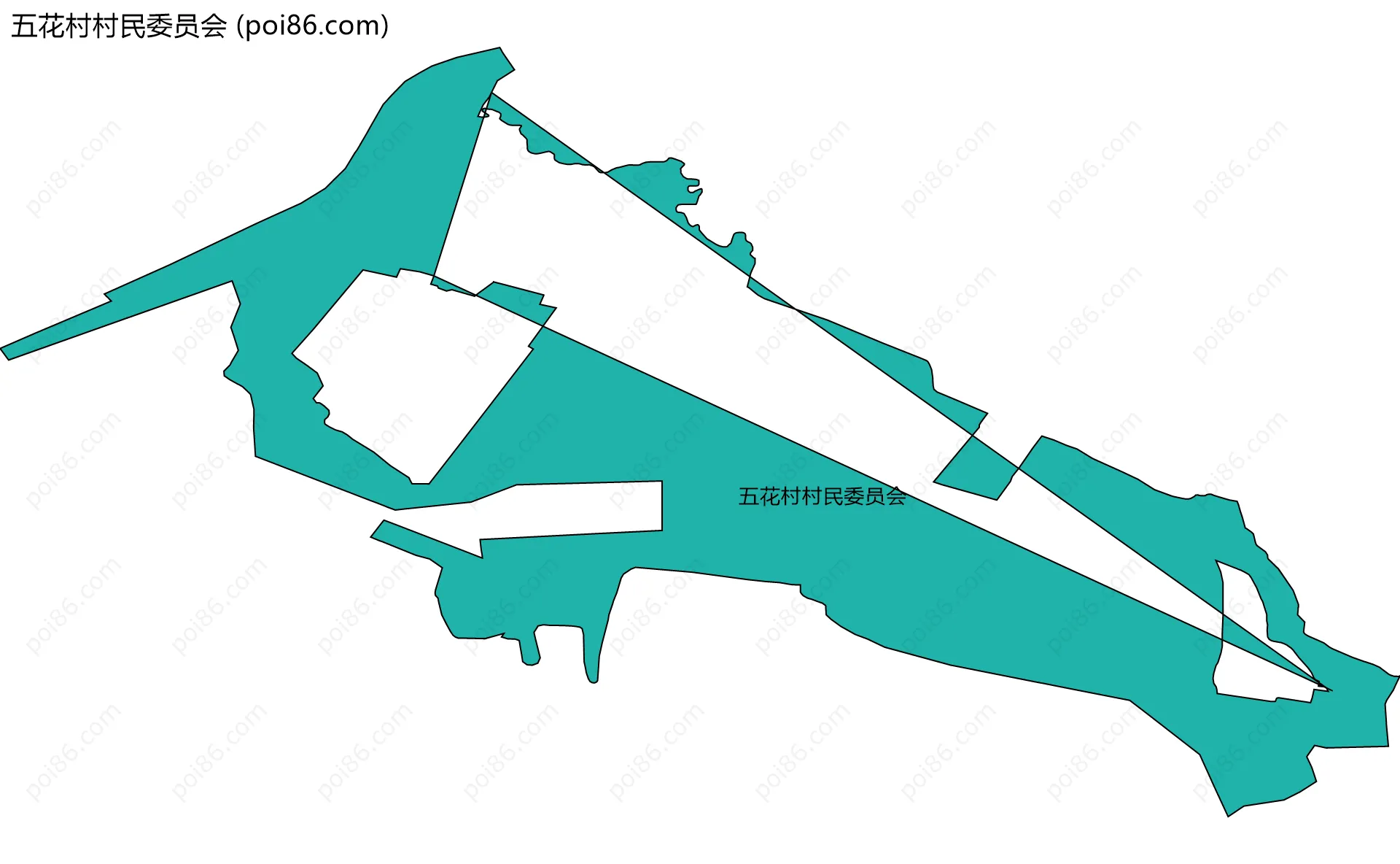 五花村村民委员会边界地图