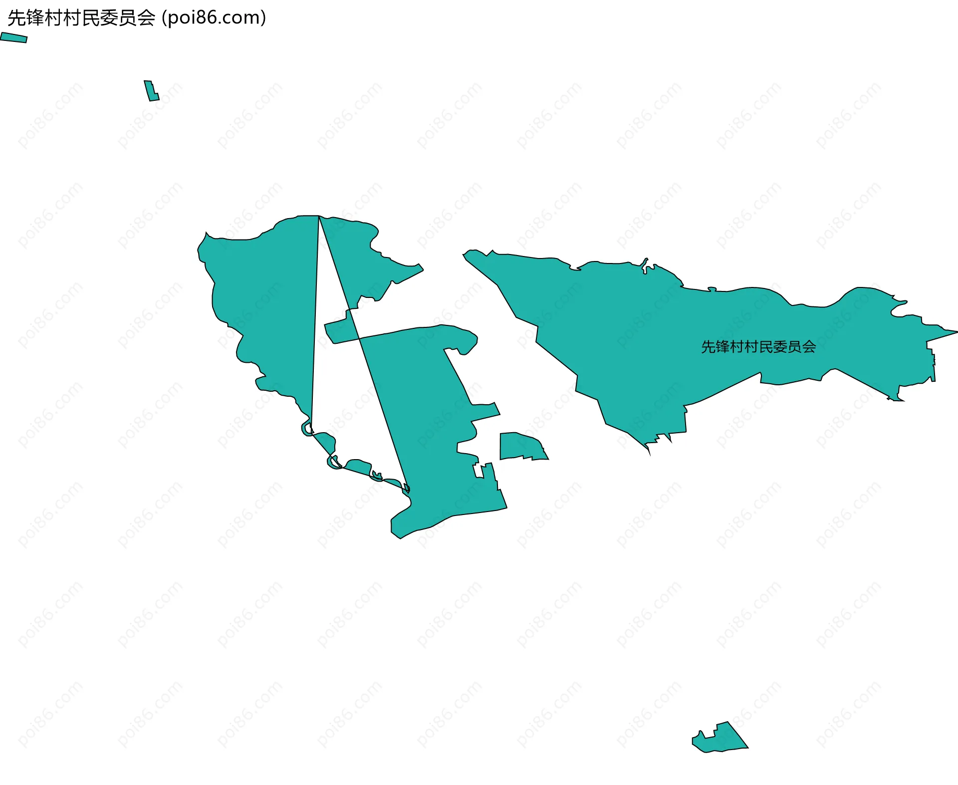 先锋村村民委员会边界地图