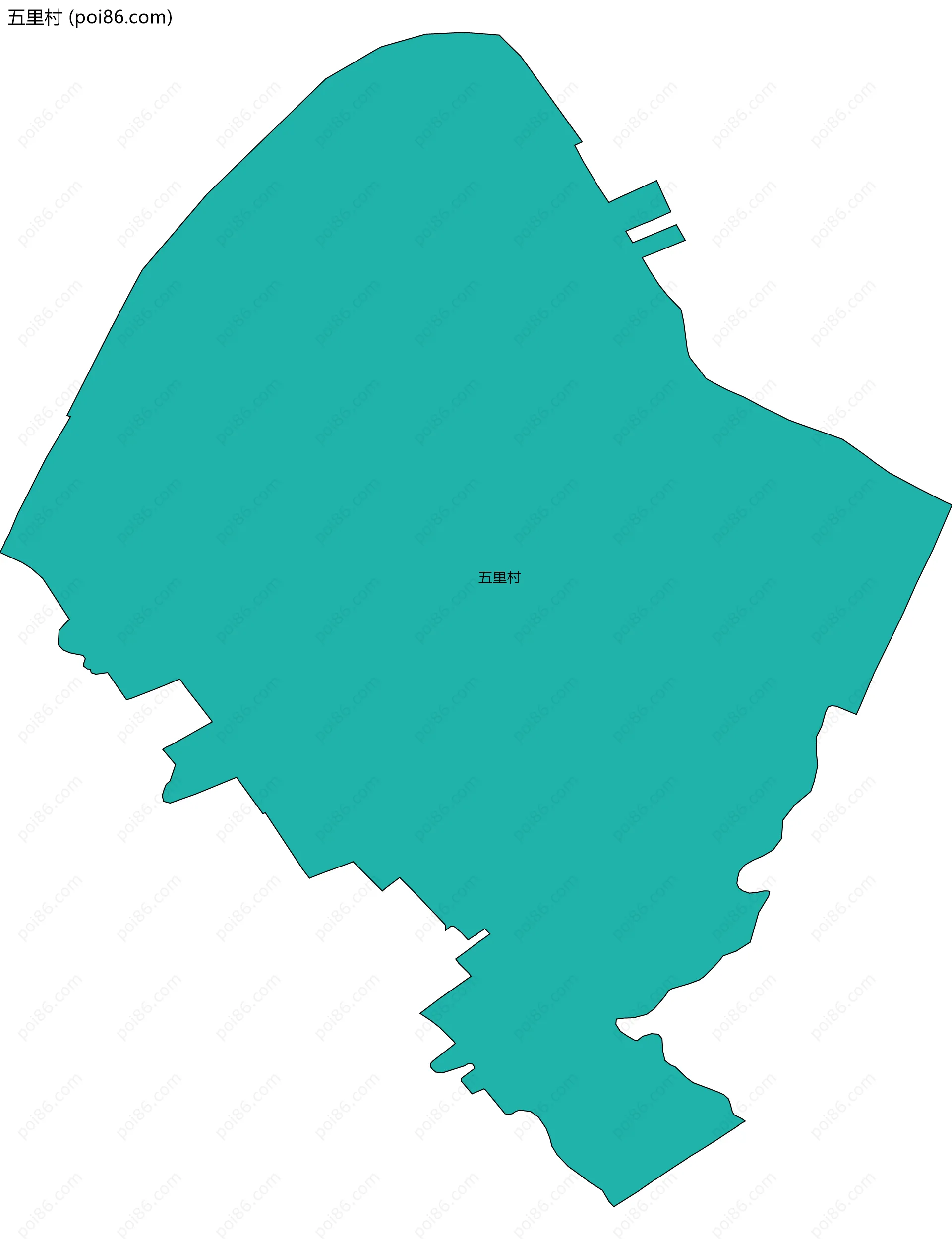 五里村边界地图
