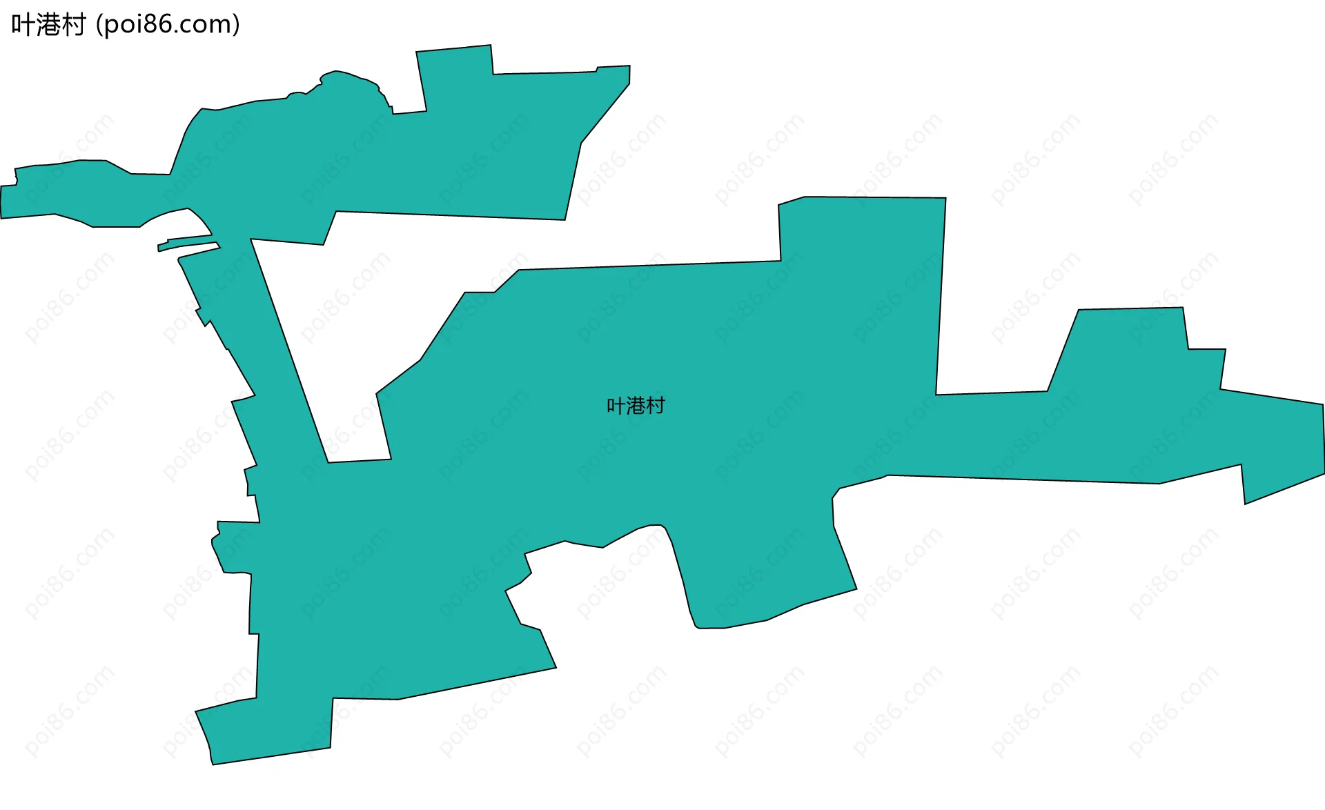 叶港村边界地图
