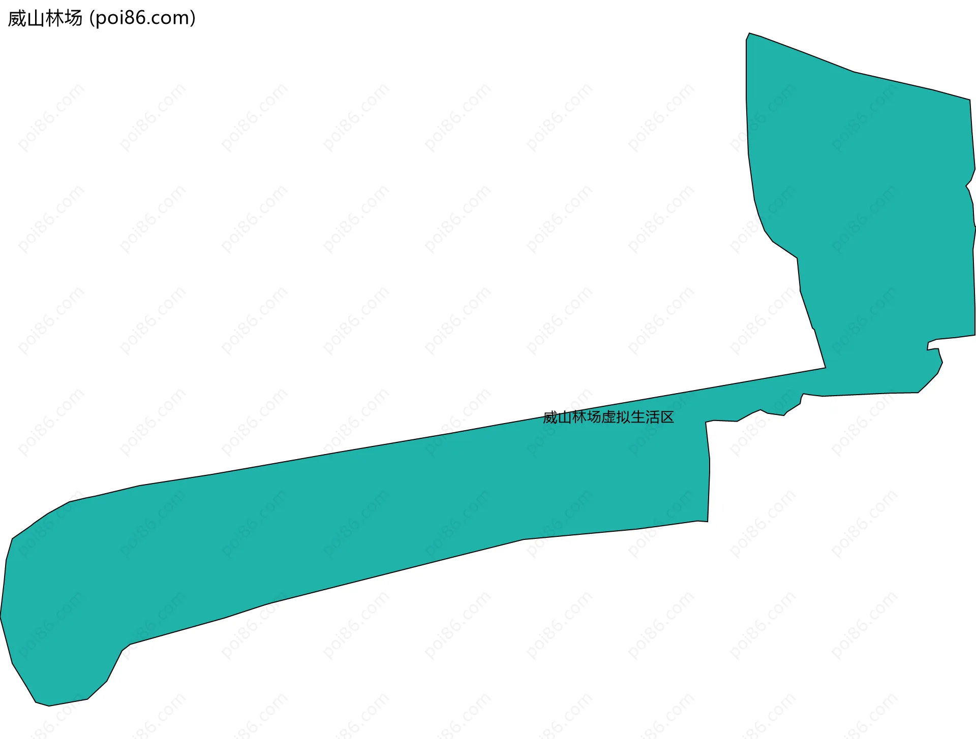 威山林场边界地图(五级行政区划)