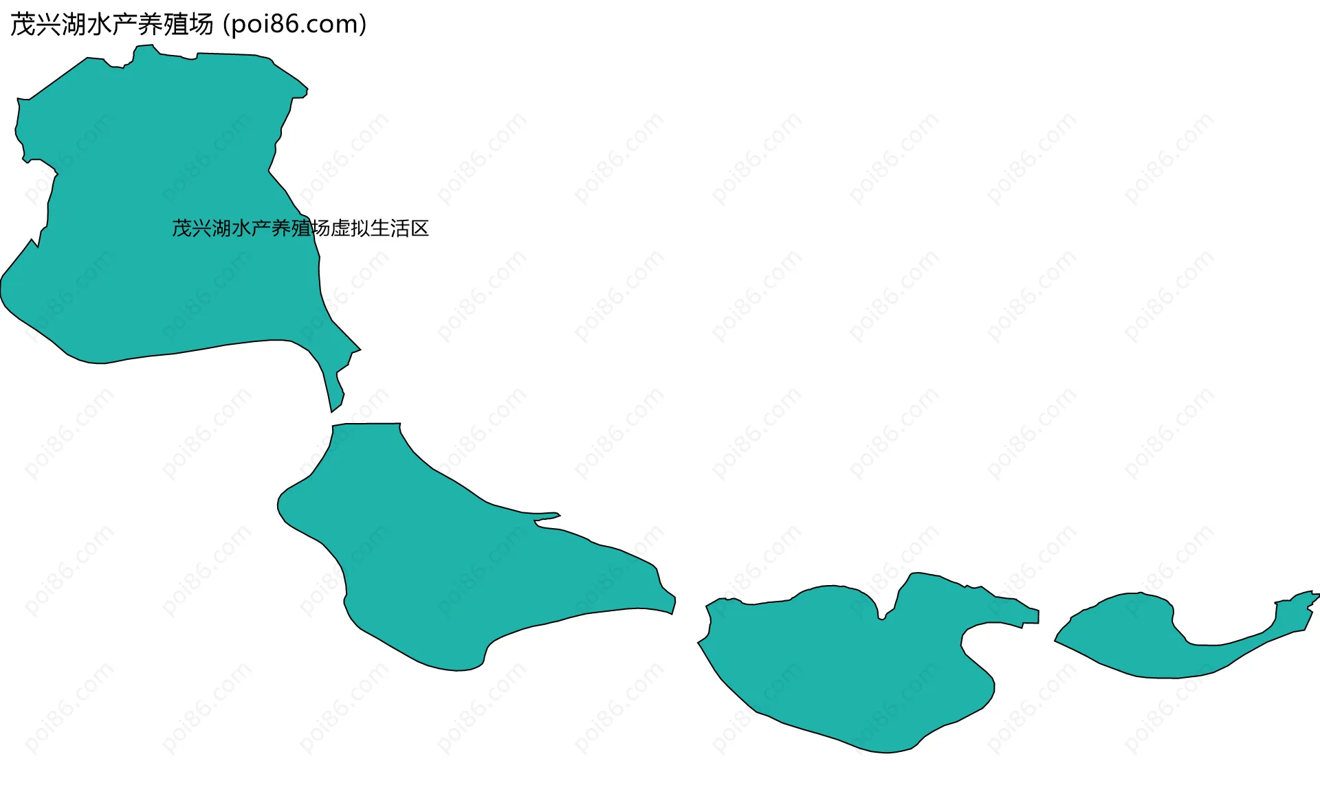 茂兴湖水产养殖场边界地图(五级行政区划)