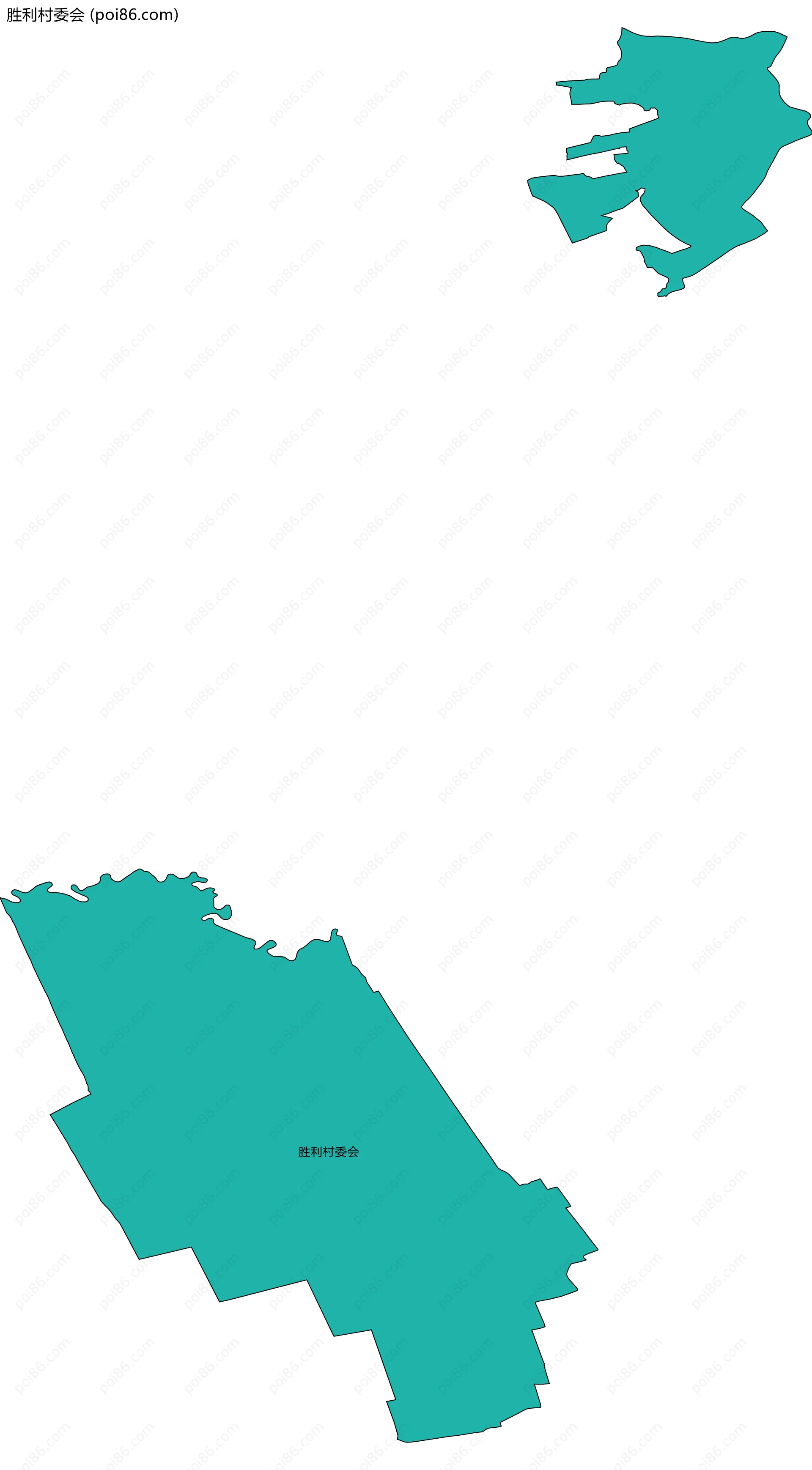 胜利村委会边界地图