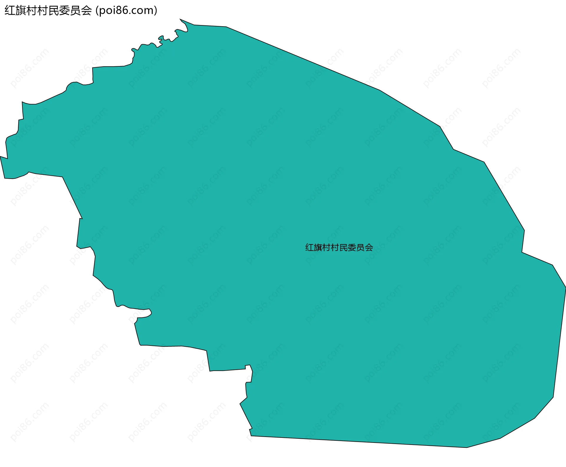 红旗村村民委员会边界地图