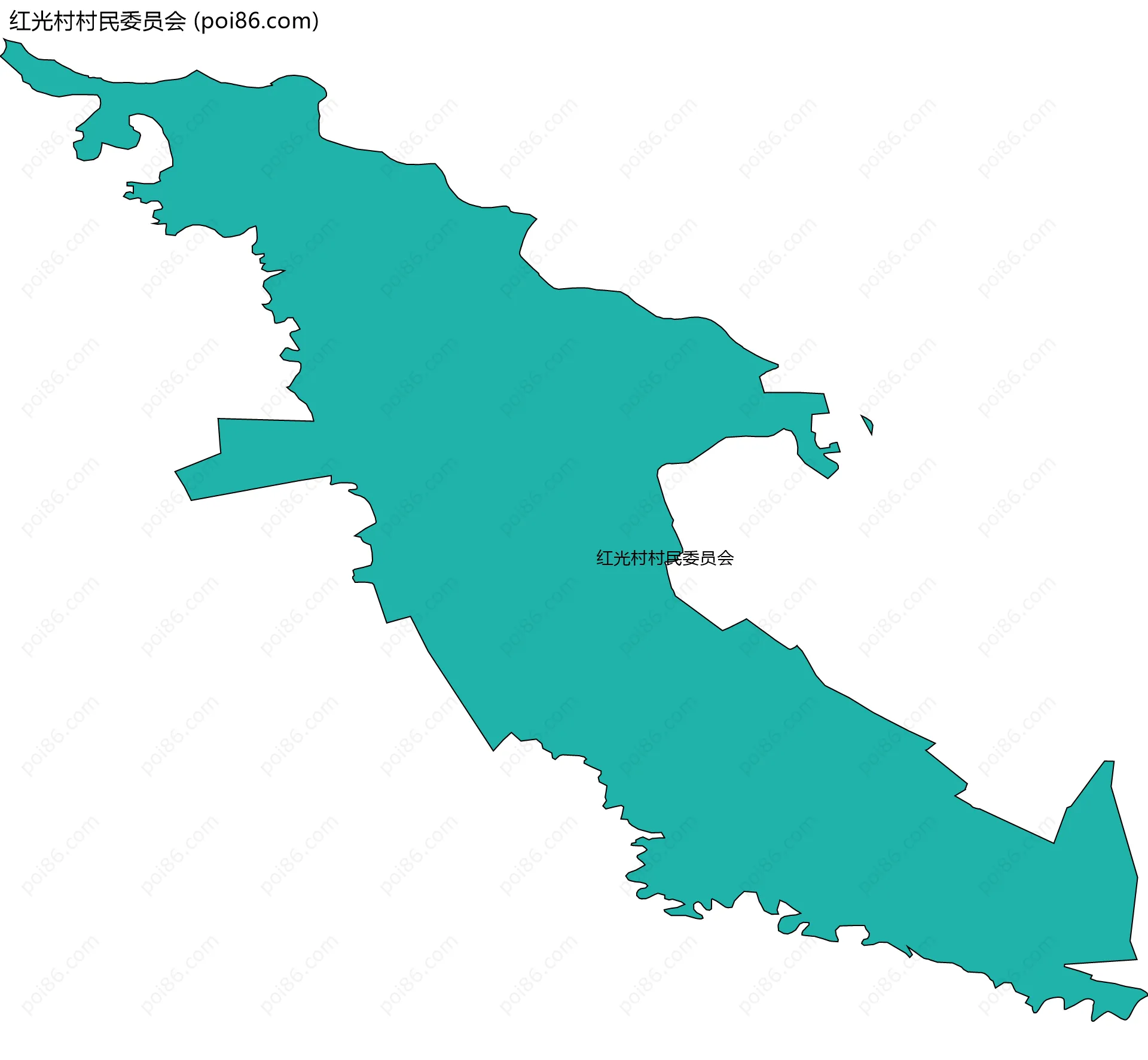 红光村村民委员会边界地图