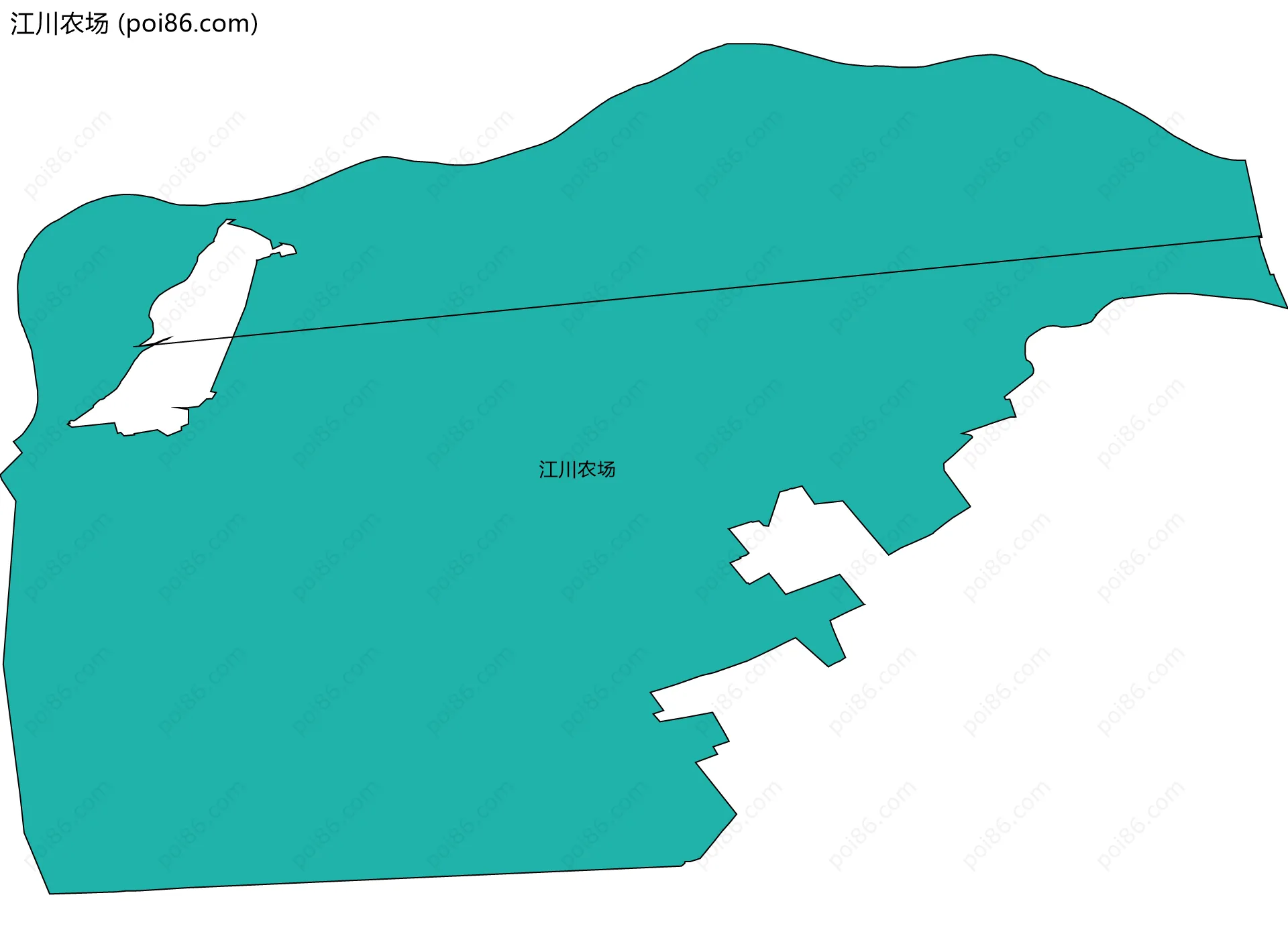 江川农场边界地图(五级行政区划)