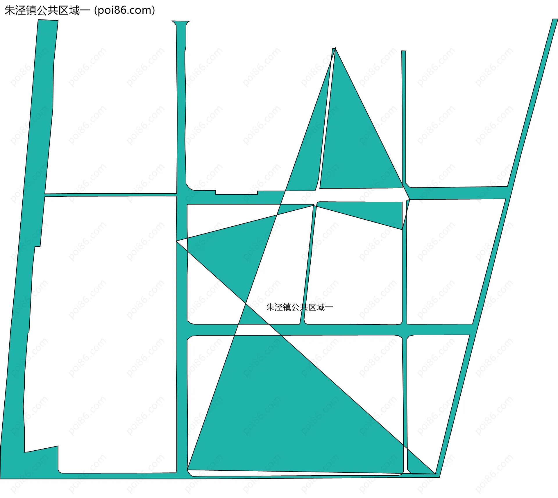 朱泾镇公共区域一边界地图
